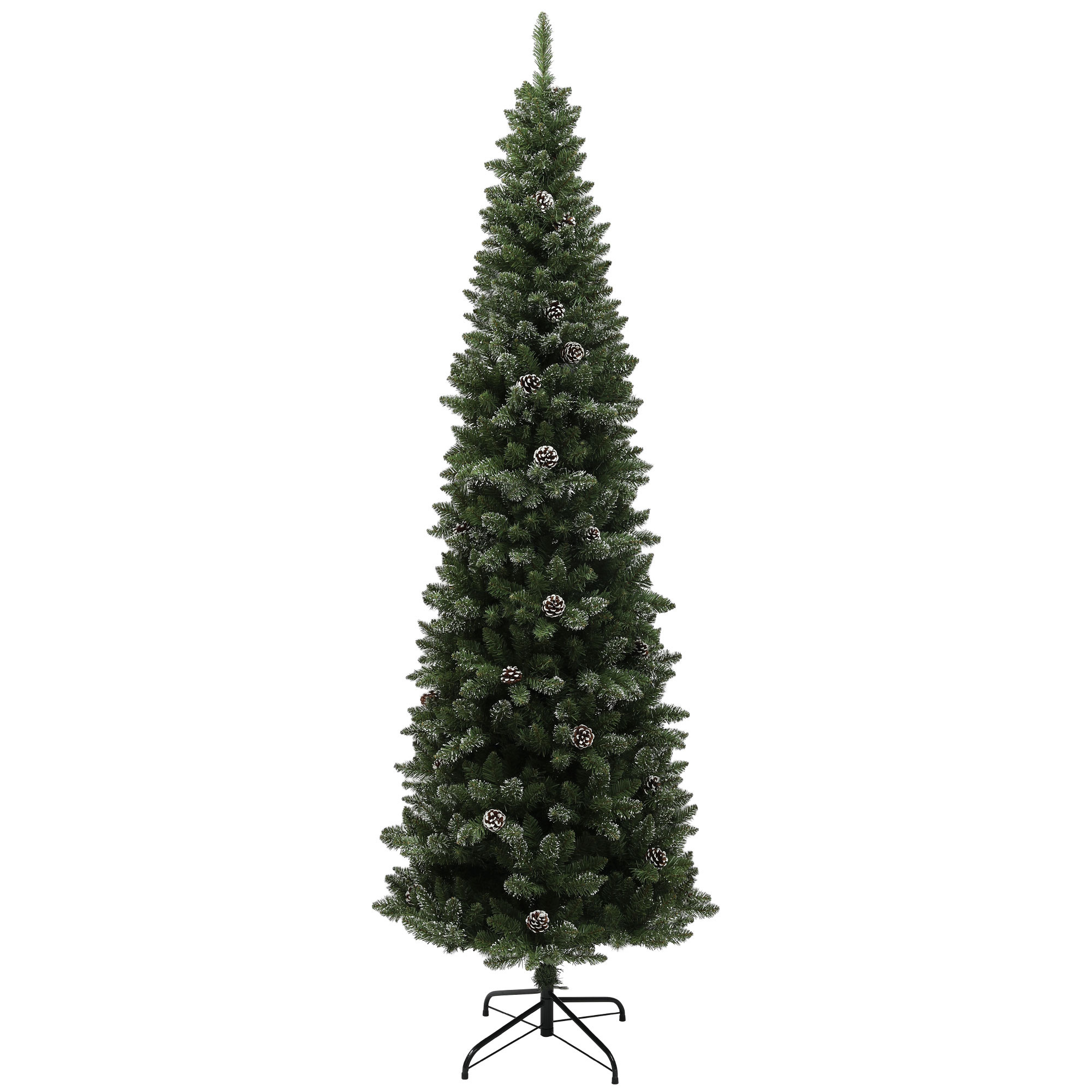 Beschatteter Weihnachtsbaum, 225 Cm Hoch, Mit 980 Zweigen, Tannenzapfen Und Stahlständer