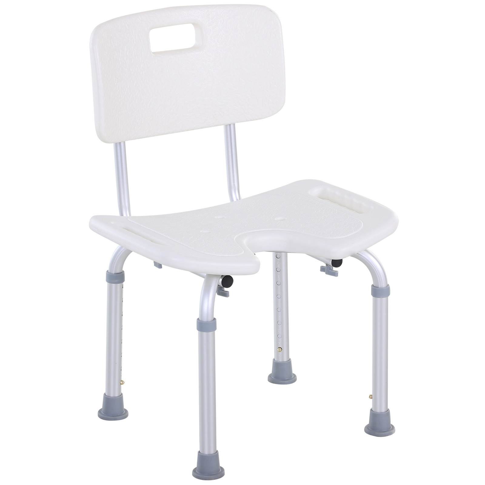 Verstellbarer, Ergonomischer Duschhocker Mit Rutschfester Oberfläche, Tragkraft 136 Kg, Aluminium-hdpe
