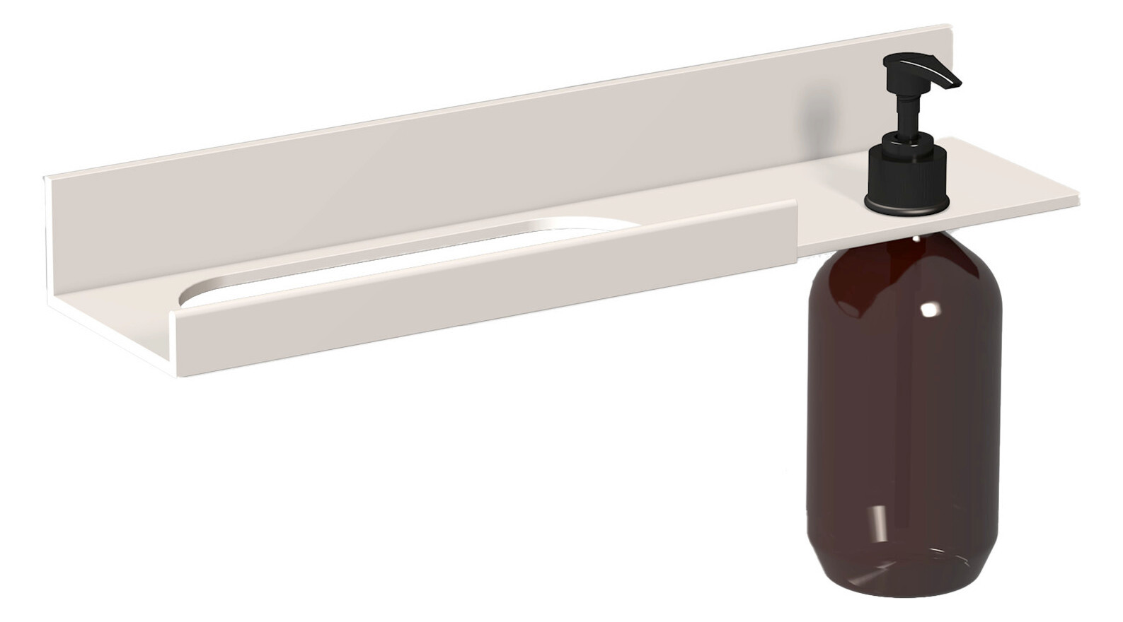 Laufen Ablage Assist 400x100mm, Mit 1 Seifenspender Rechts, Weiß Matt