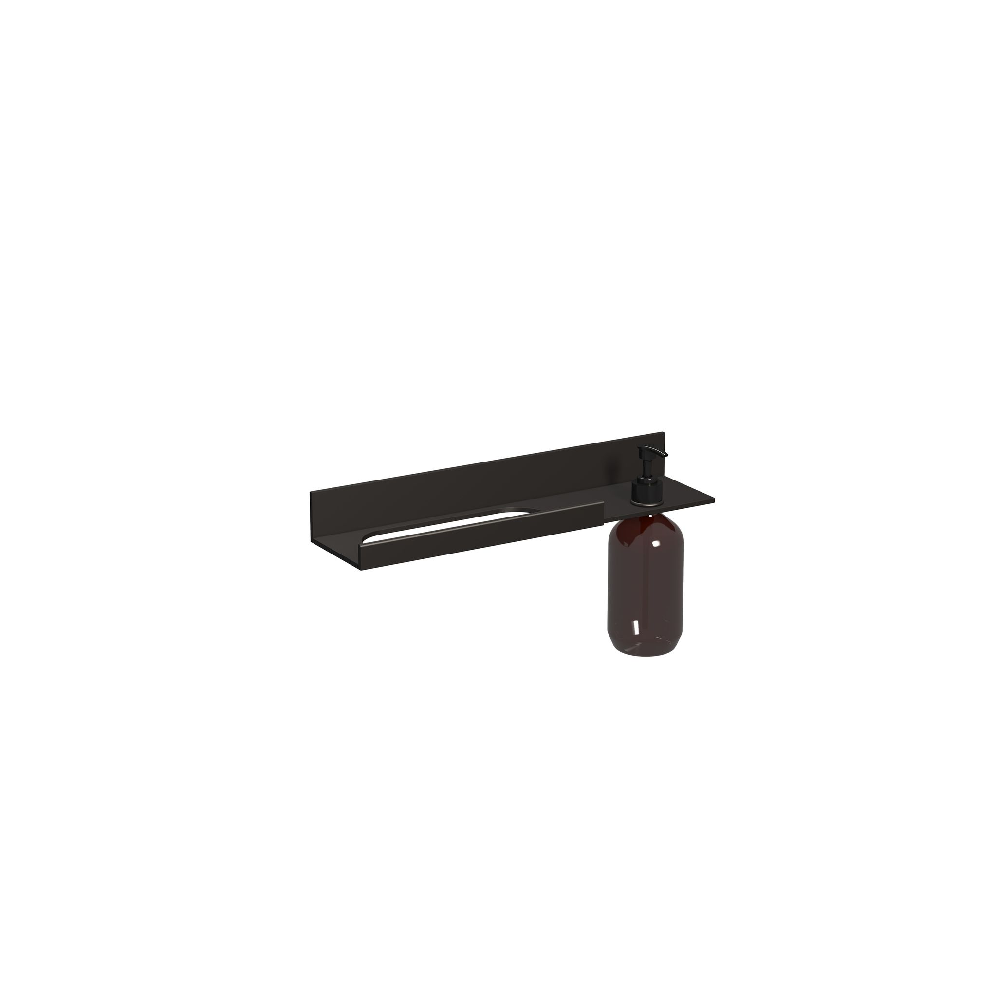 Laufen Ablage Assist 400x100mm, Mit 1 Seifenspender Rechts, Schwarz Matt