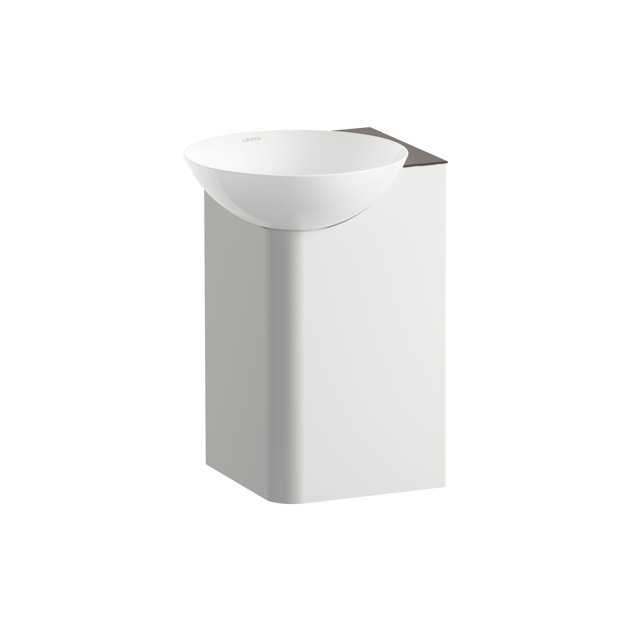 Laufen Waschplatz Insert 350x350x470mm, Quadratisch, Mit 1 Hahnloch, Ohne Überlauf, Anthrazit/braun
