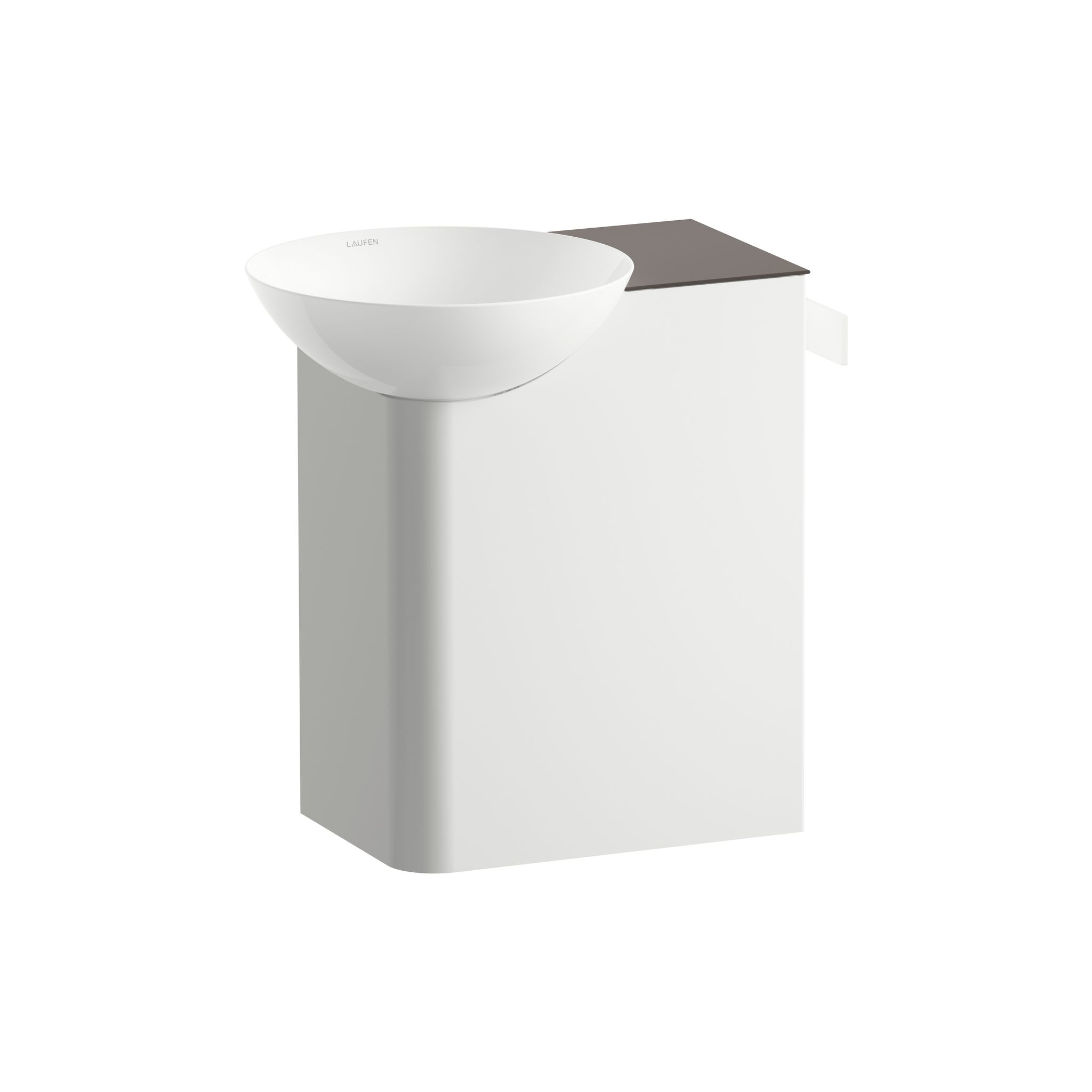 Laufen Waschplatz Insert 485x317x470mm, Rechteckig, Becken Links, Mit 1 Hahnloch, Ohne Überlauf, Anthrazit-braun