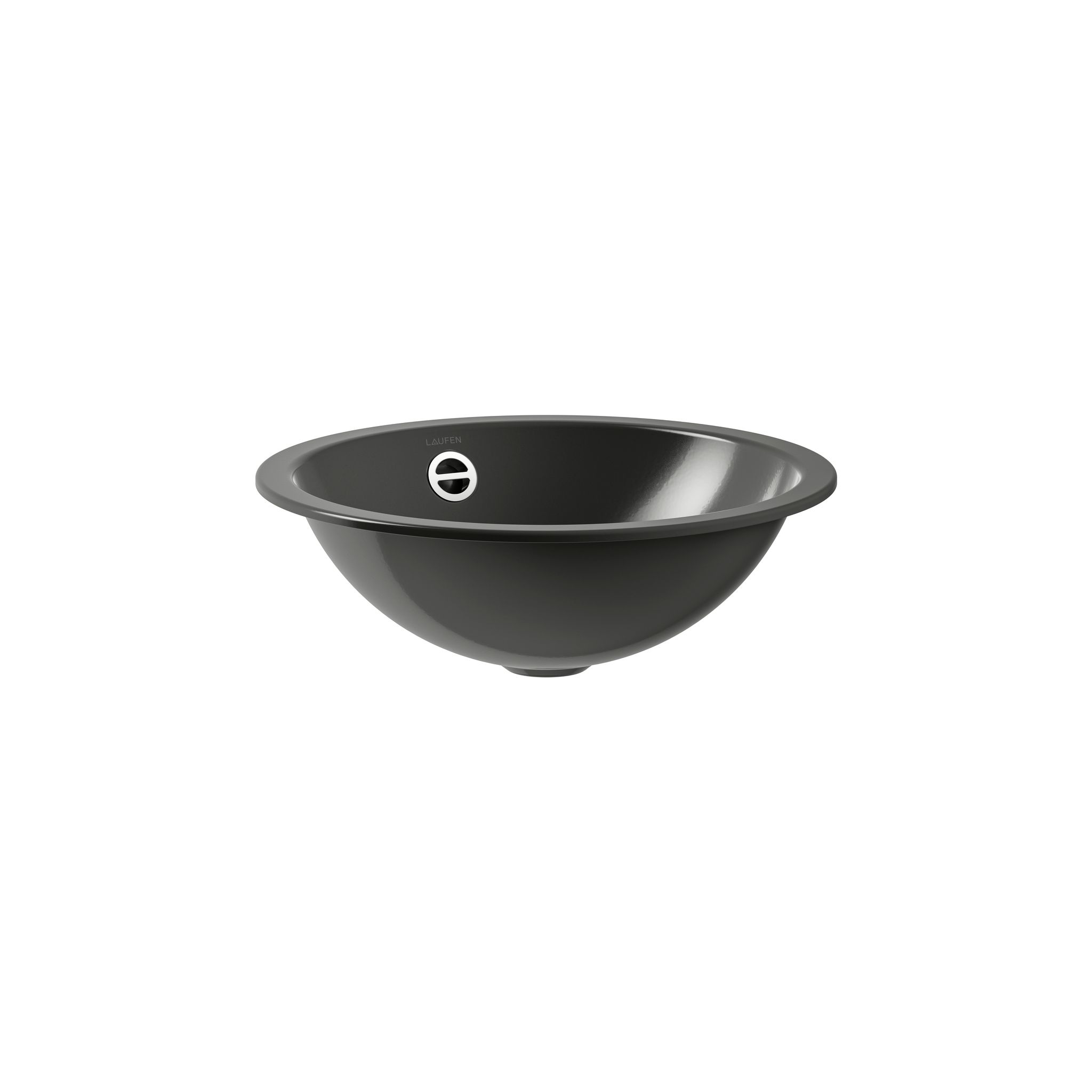 Laufen Einbau-waschtisch Form Rund 400x400x140mm, Von Unten, Ohne Hahnloch Und Überlauf, Dark Iron