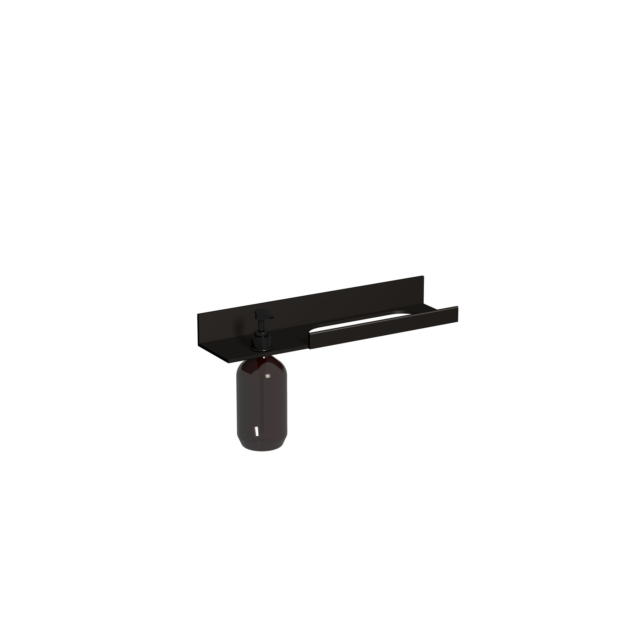 Laufen Ablage Assist 400x100mm, Mit 1 Seifenspender Links, Schwarz Matt