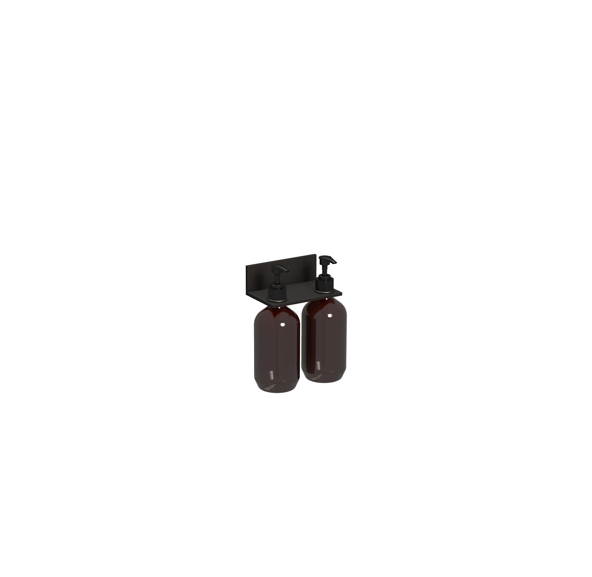 Laufen Ablage Assist 166x101mm, Mit 2 Seifenspender, Schwarz Matt