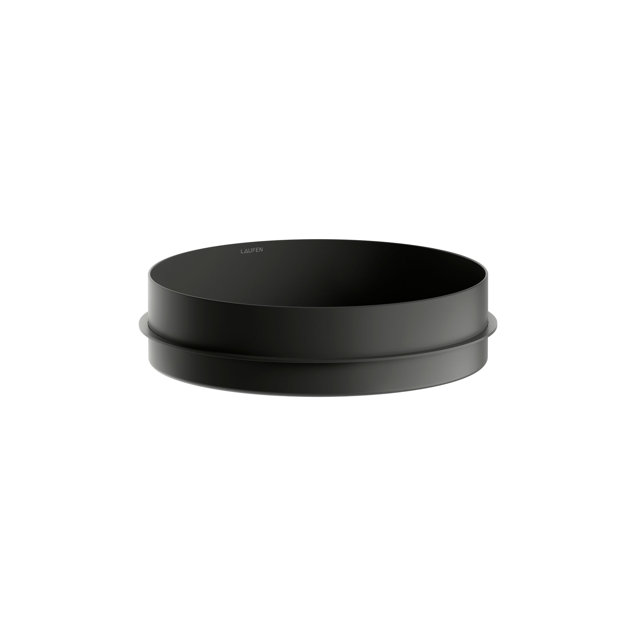 Laufen Einbau-waschtisch Unisono Rund 375x375x114mm, Von Oben, Ohne Hahnloch Und Überlauf, Schwarz Matt