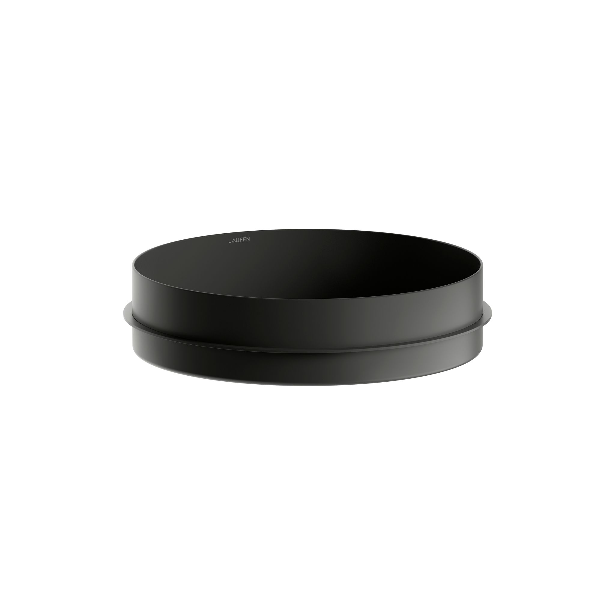 Laufen Einbau-waschtisch Unisono Rund 400x400x114mm, Von Oben, Ohne Hahnloch Und Überlauf, Schwarz Matt
