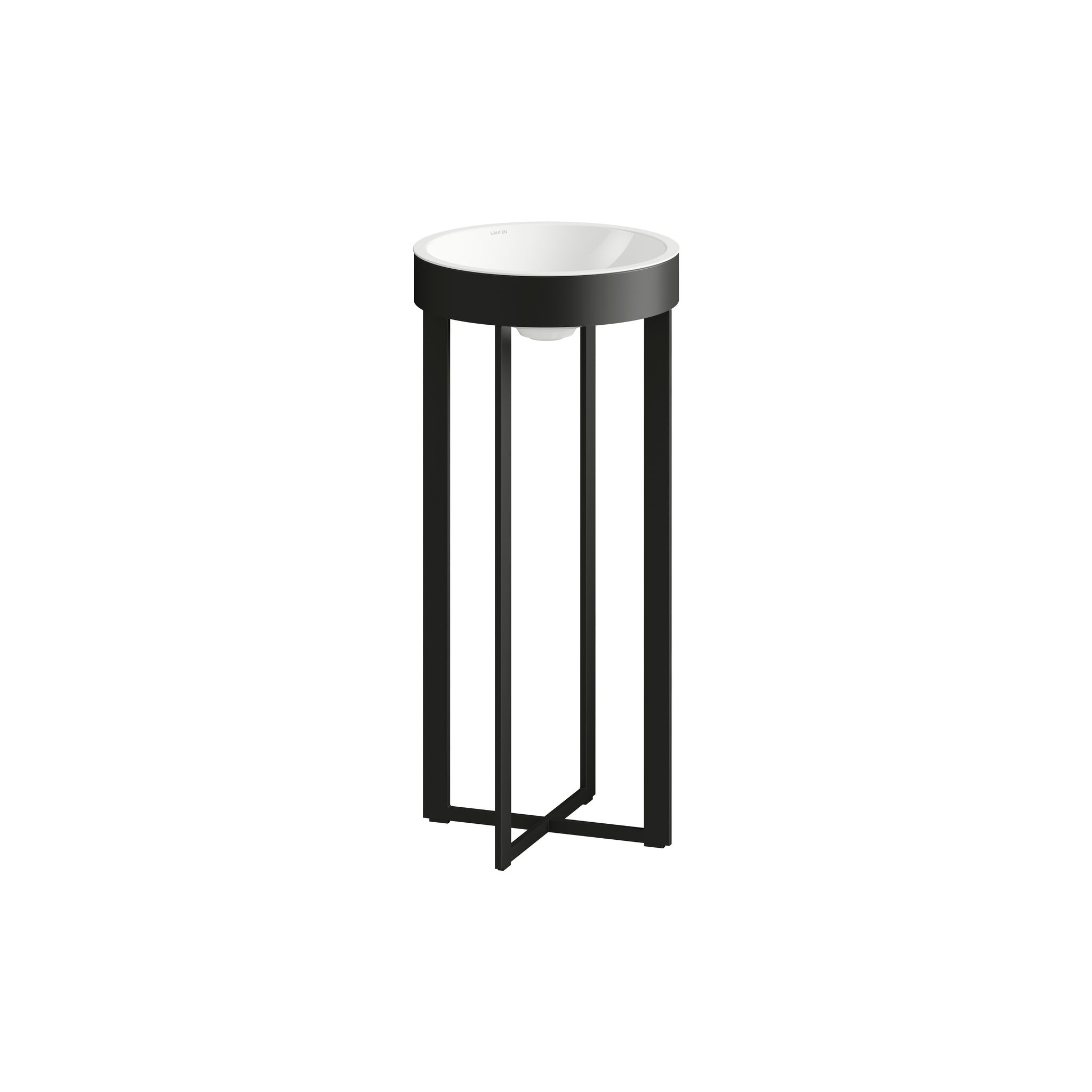Laufen Waschtisch Bodenstehend Xcross 397x427x900mm, Mit Wandanbindung Ohne Armaturenbank, Hahnloch Und Überlauf, Schwarz Matt