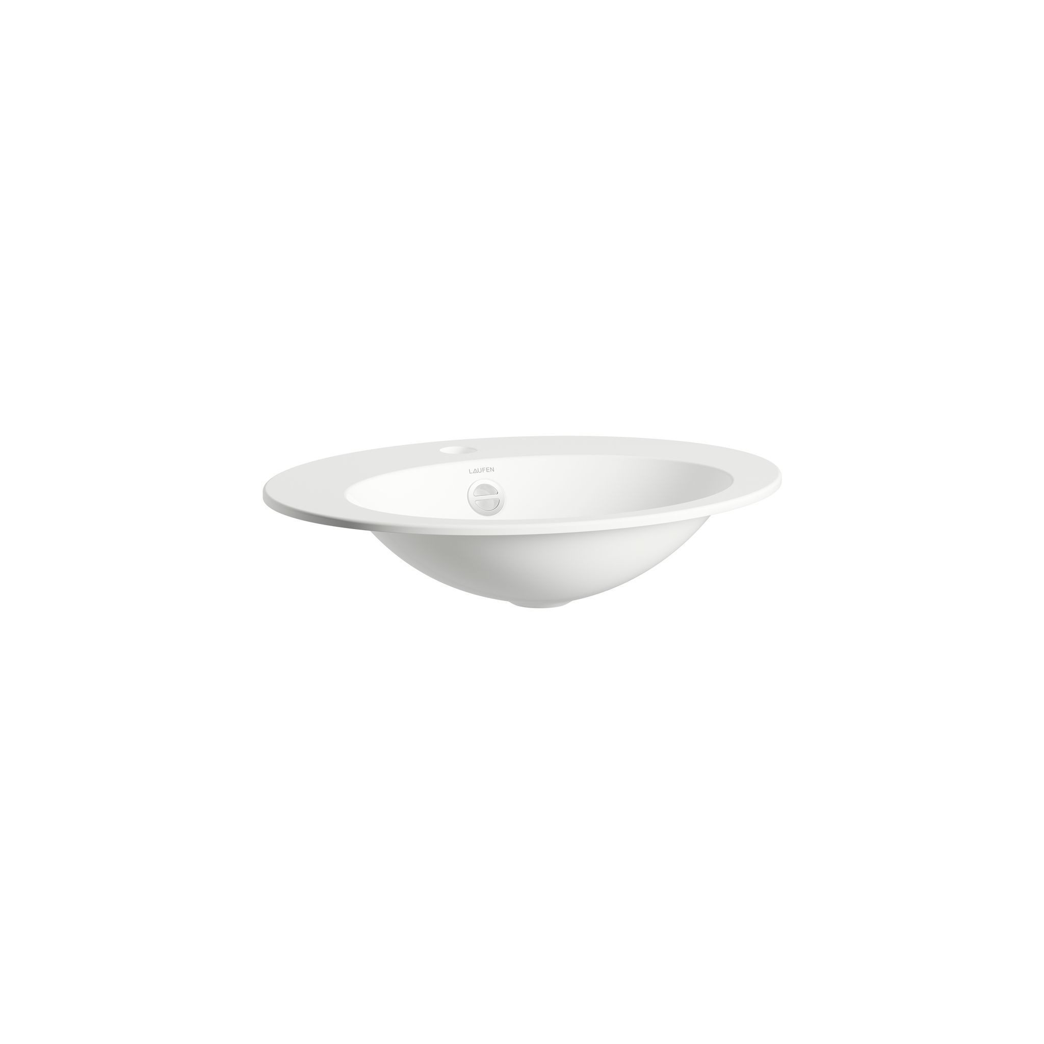 Laufen Einbau-waschtisch Form Oval 500x400x111mm, Von Oben, Mit Armaturenbank, 1 Hahnloch Und Überlauf, Weiß