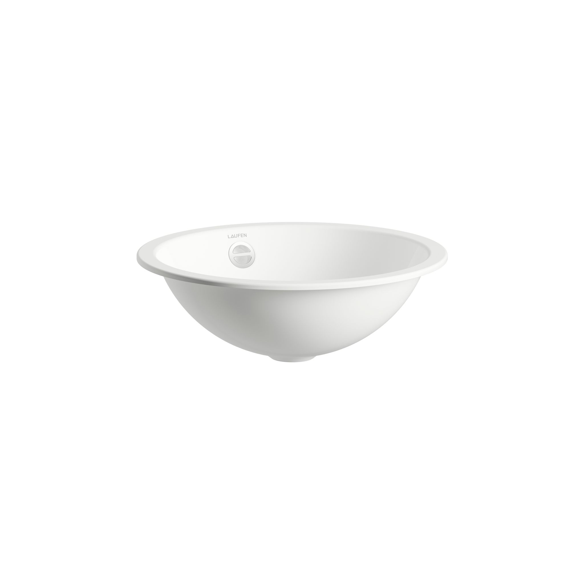 Laufen Einbau-waschtisch Form Rund 400x400x140mm, Von Oben, Ohne Hahnloch, Mit Überlauf, Weiß