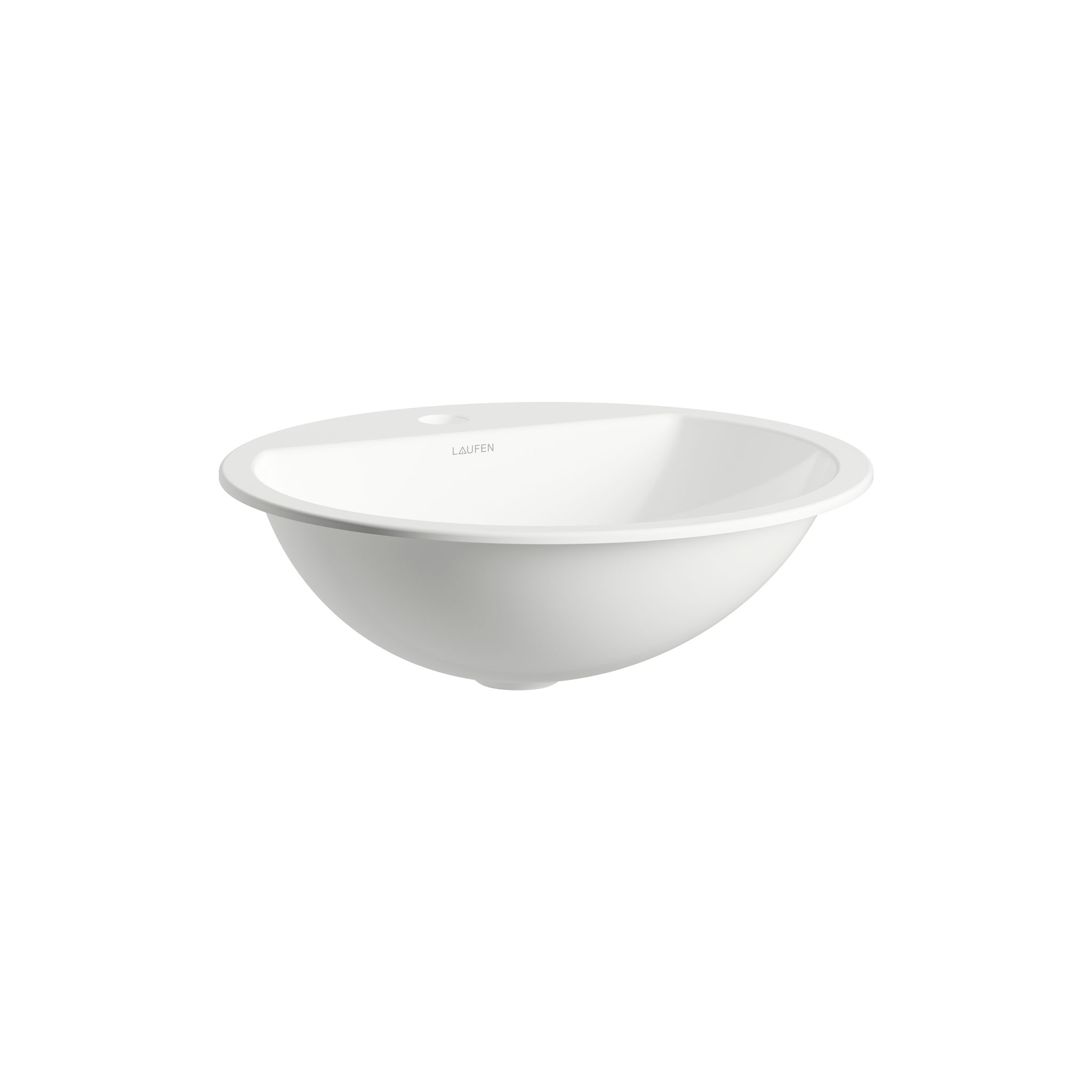 Laufen Einbau-waschtisch Form Rund 450x450x163mm, Von Oben, Mit 1 Hahnloch, Ohne Überlauf, Weiß