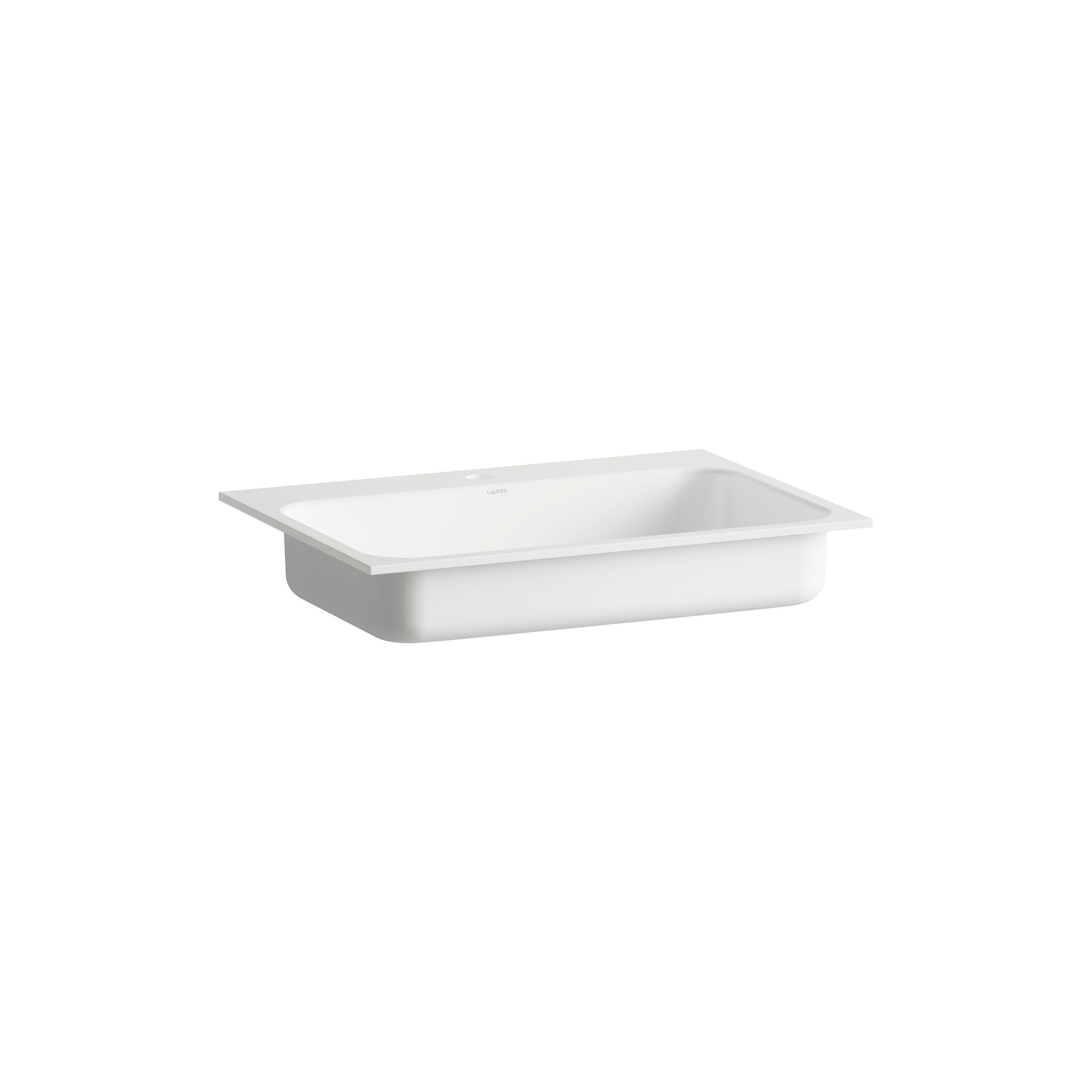 Laufen Einbau-waschtisch Stream Rechteckig 650x472x127mm, Von Oben, Mit Armaturenbank Und 1 Hahnloch, Ohne Überlauf, Weiß