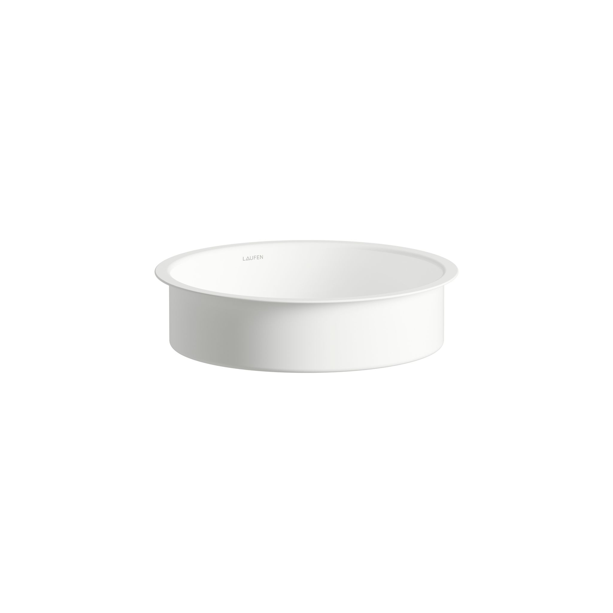 Laufen Einbau-waschtisch Unisono Rund 319x319x104mm, Von Unten, Ohne Hahnloch Und Überlauf, Weiß