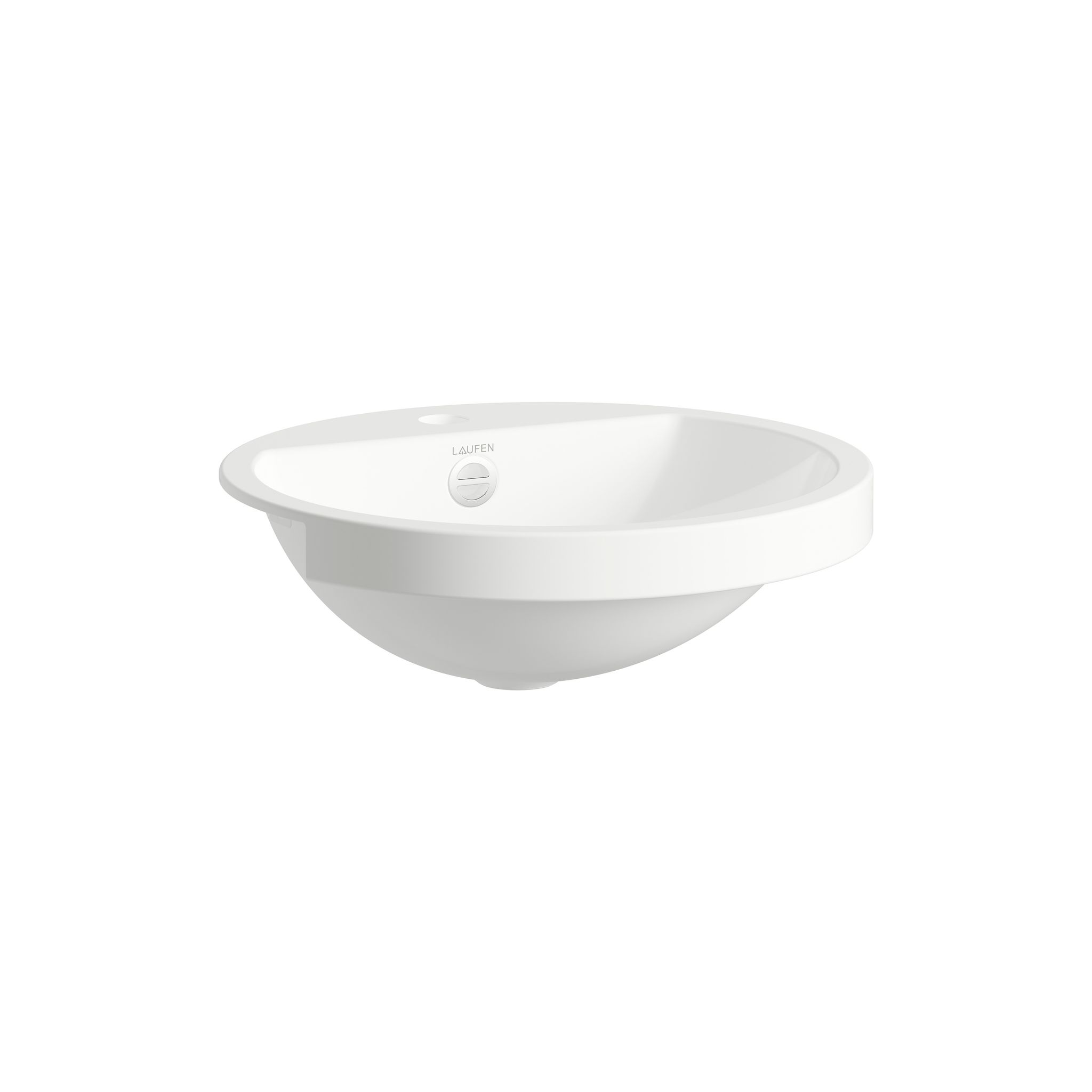 Laufen Halbeinbau-waschtisch Form 450x450x163mm, Rund, Mit 1 Hahnloch Und Überlauf, Weiß