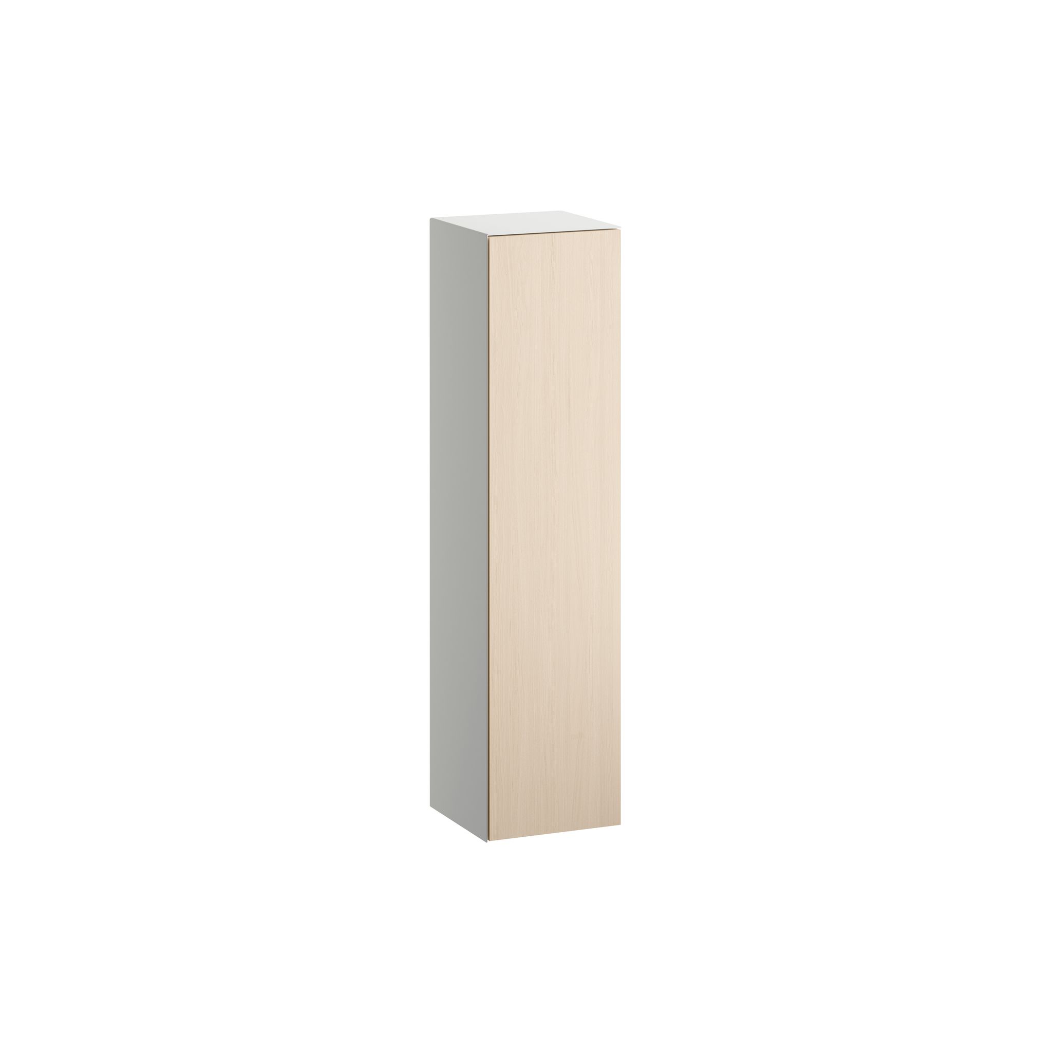 Laufen Hochschrank Folio 300x303x1246mm, Mit 1 Tür Anschlag Rechts, 4 Glasablagen Und Push/pull, Eiche Gebürstet