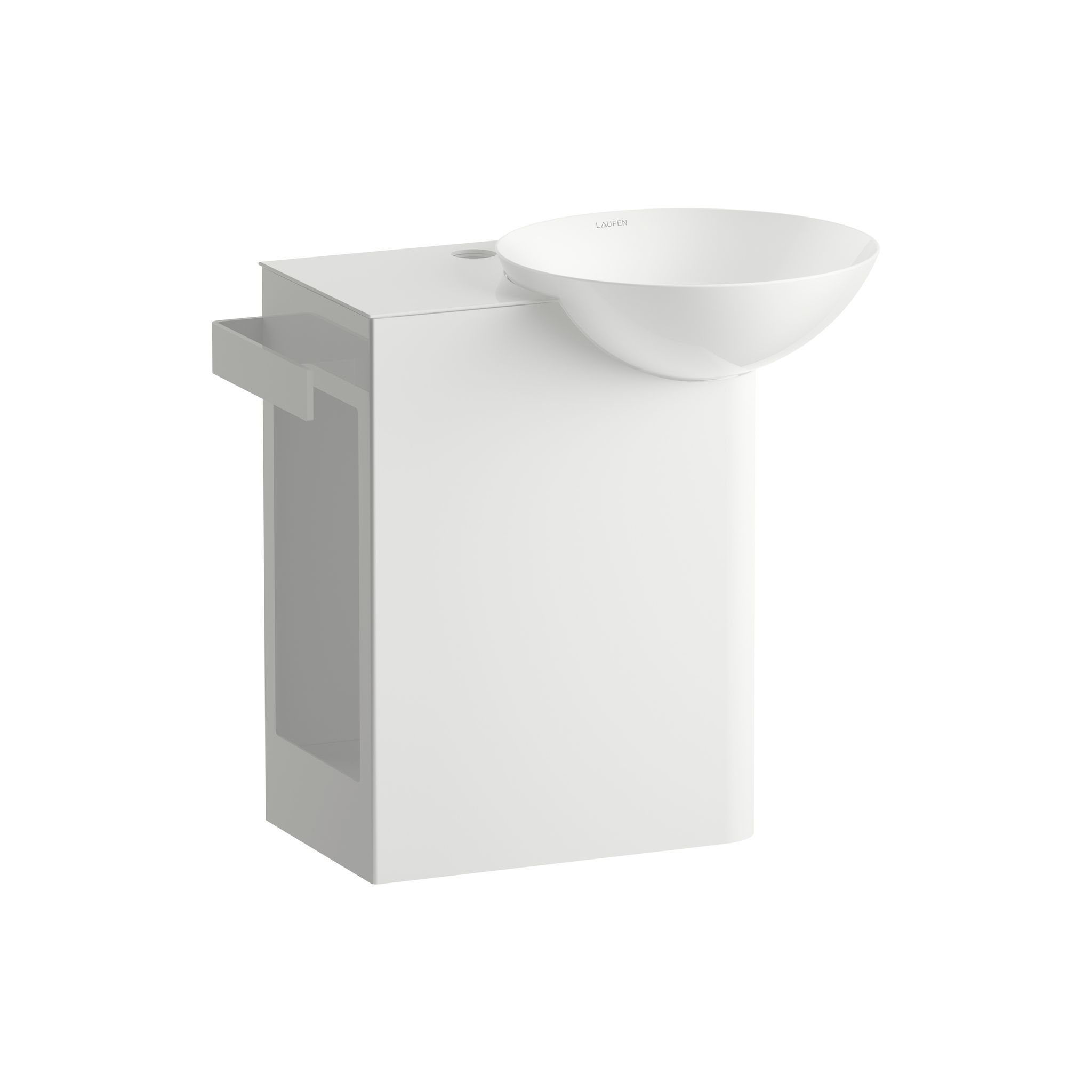 Laufen Waschplatz Insert 485x317x470mm, Rechteckig, Becken Rechts, Mit 1 Hahnloch, Ohne Überlauf, Weiß