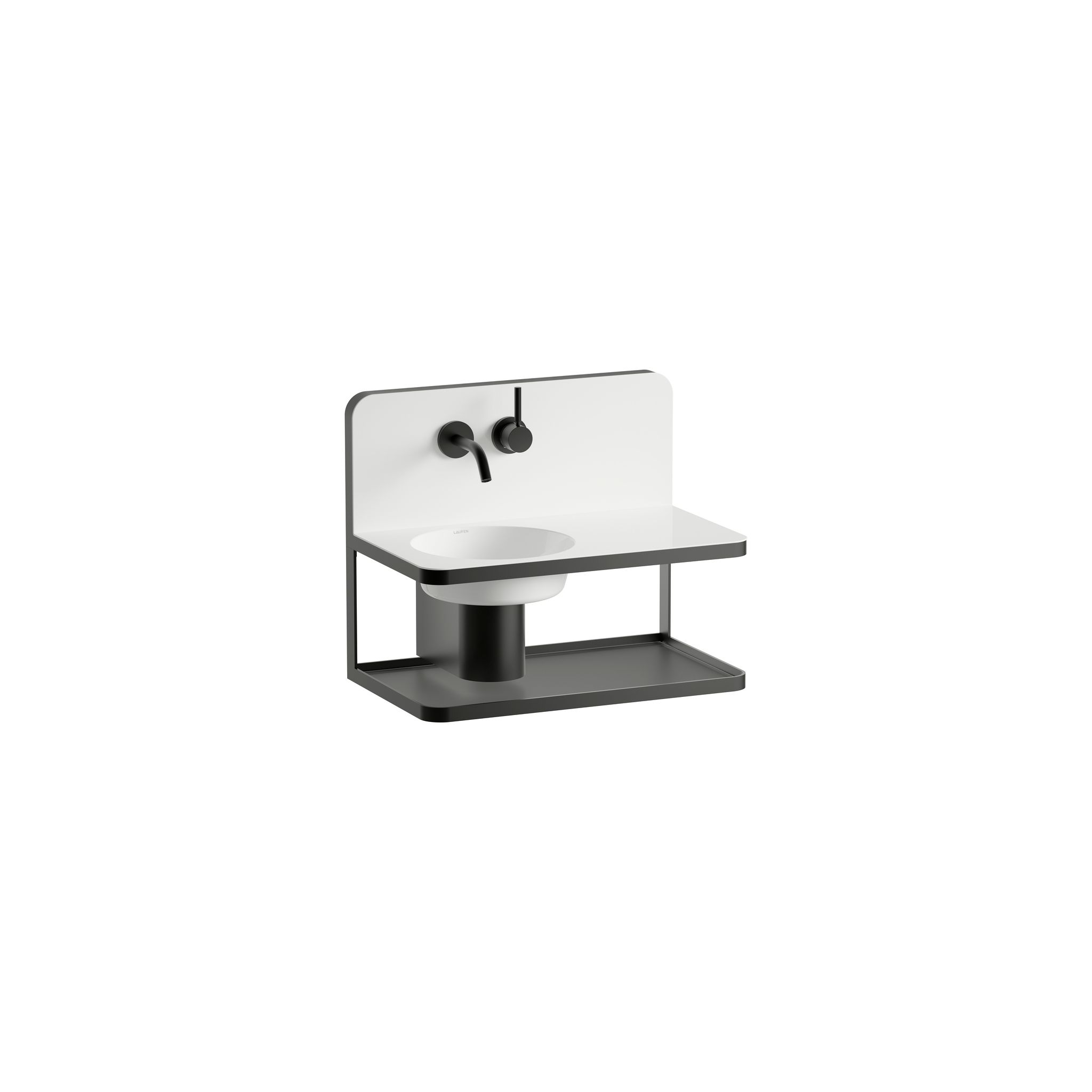 Laufen Waschplatz Steel19 600x360x497mm, Rechteckig, Becken Links, Ohne Hahnloch Und Überlauf, Weiß
