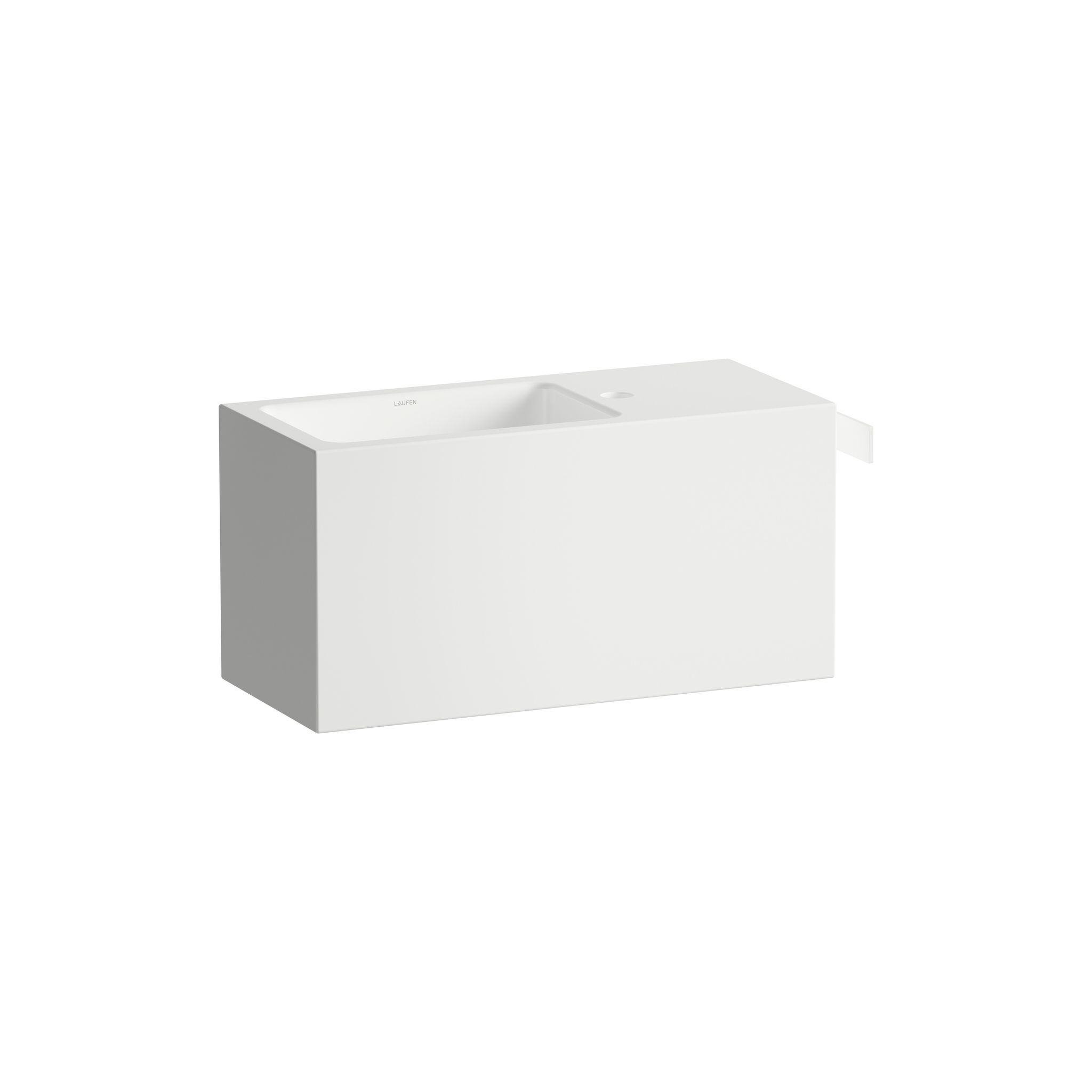 Laufen Waschplatz Xplore.s 600x268x300mm, Rechteckig, Becken Links, Mit 1 Hahnloch, Ohne Überlauf, Weiß