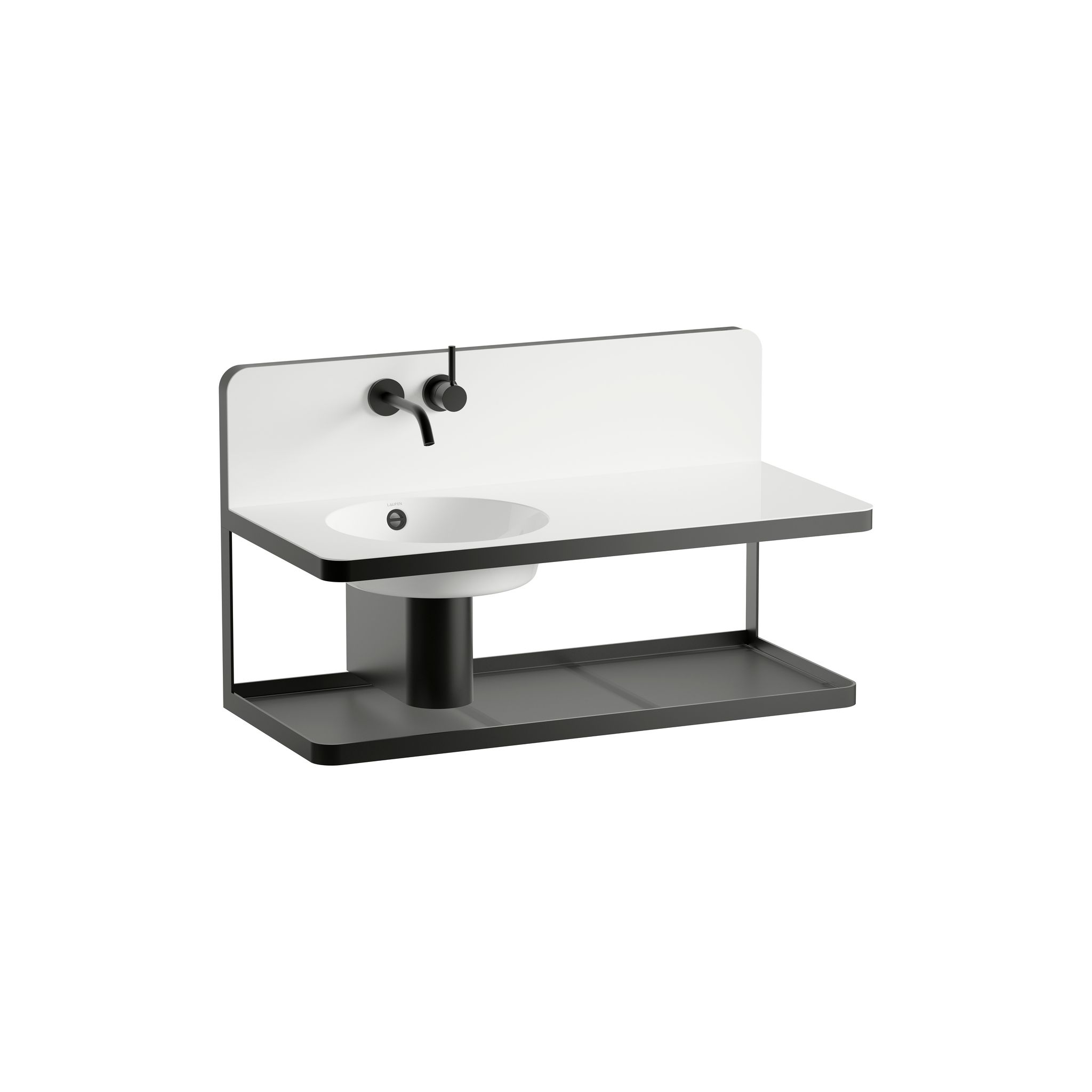 Laufen Waschplatz Steel19 1000x490x590mm, Rechteckig, Becken Links, Ohne Hahnloch, Mit Überlauf, Weiß