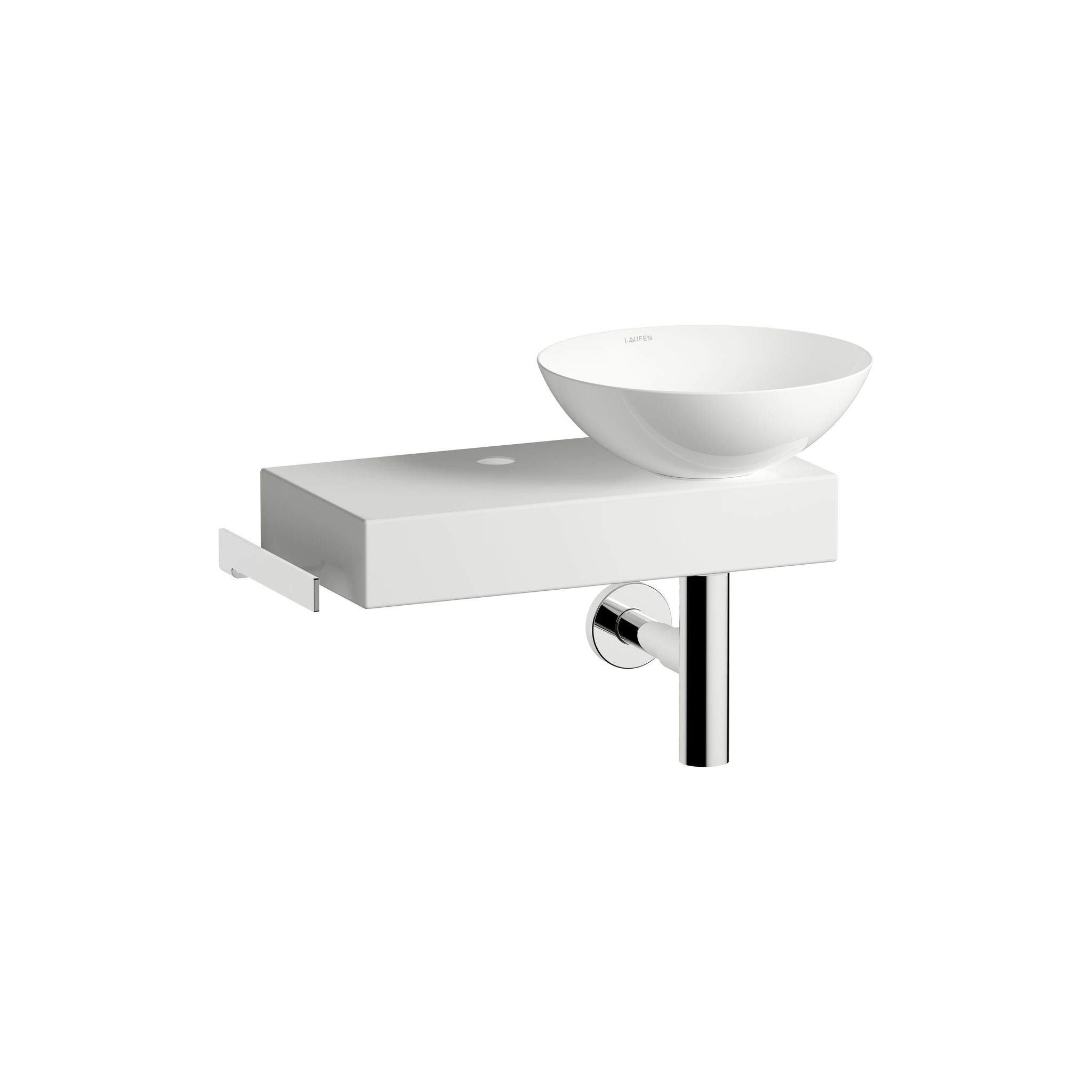 Laufen Waschplatz-set Piccolo Novo 555x320x400mm, Schale Links, Mit Platte Und Zubehör, 1 Hahnloch, Ohne Überlauf, Weiß