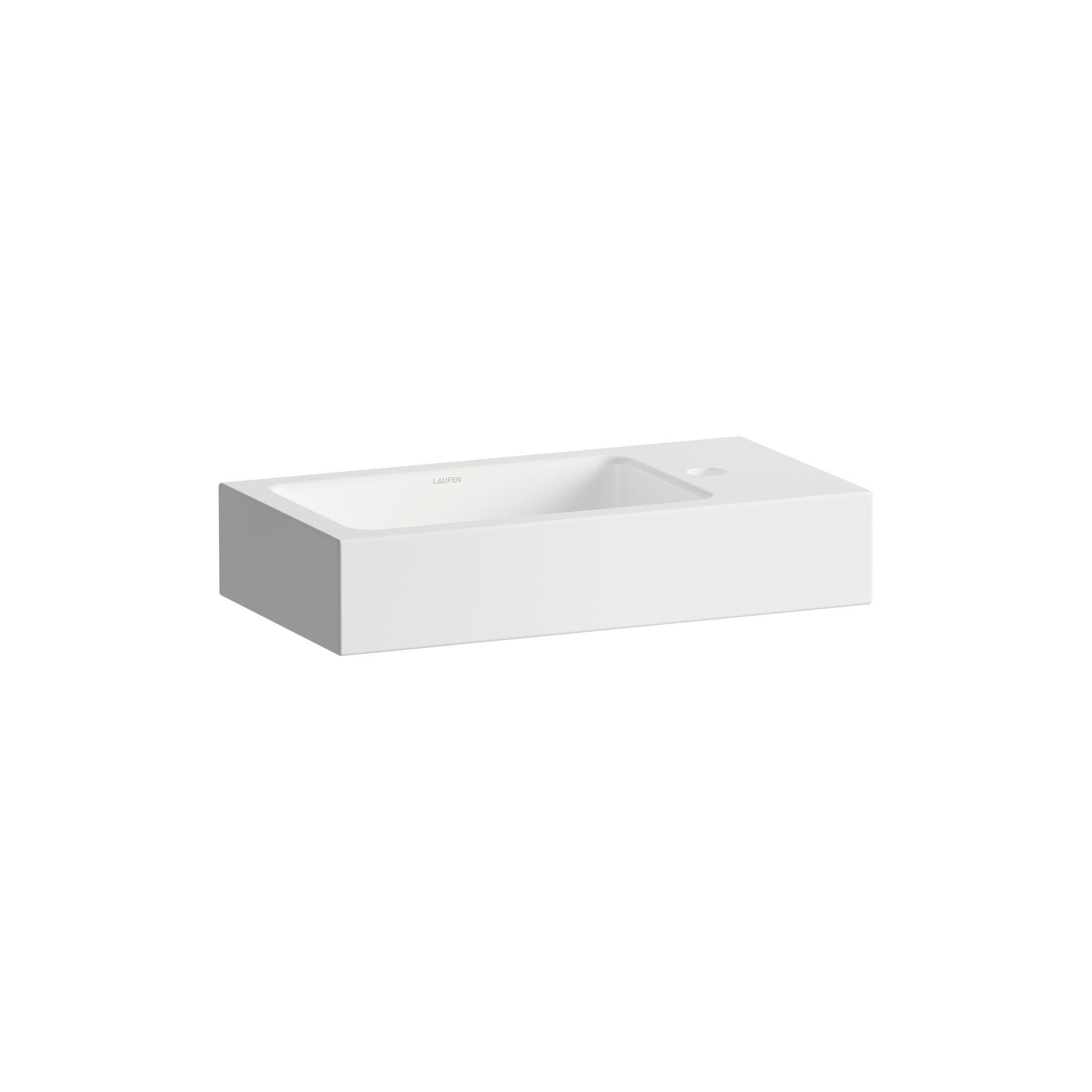 Laufen Waschtisch Xplore.s 500x268x100mm, Rechteckig, Becken Links, Mit 1 Hahnloch, Ohne Überlauf, Weiß