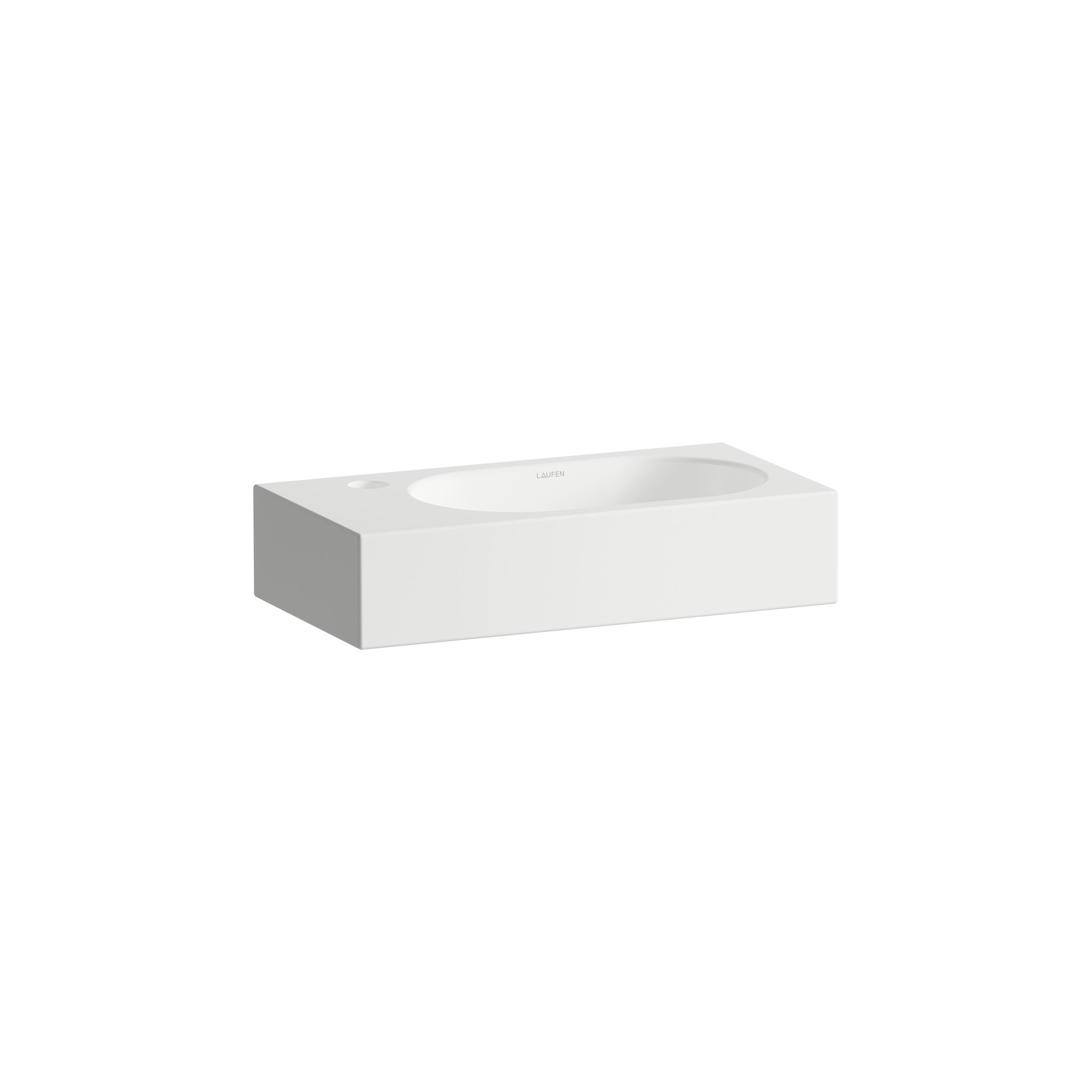 Laufen Waschtisch Fusion.s 450x236x100mm, Rechteckig, Becken Rechts, Mit 1 Hahnloch, Ohne Überlauf, Weiß