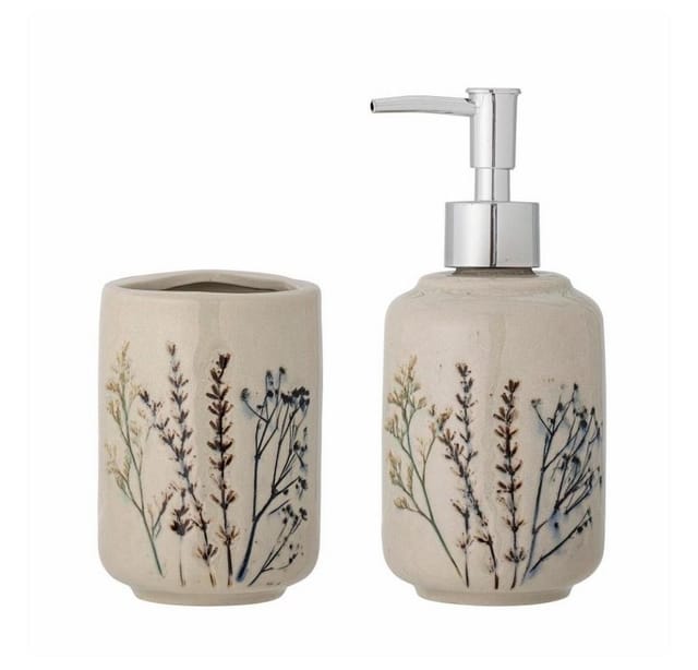 Bloomingville - Bea Soap Dispenser Set - Stoneware