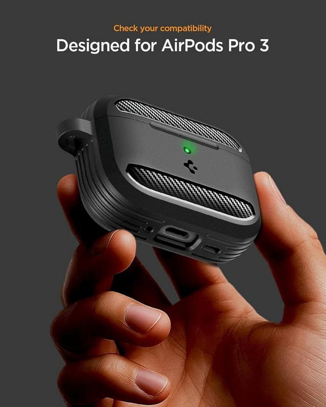 Spigen Rugged Armor - matte black - AirPods Pro 3