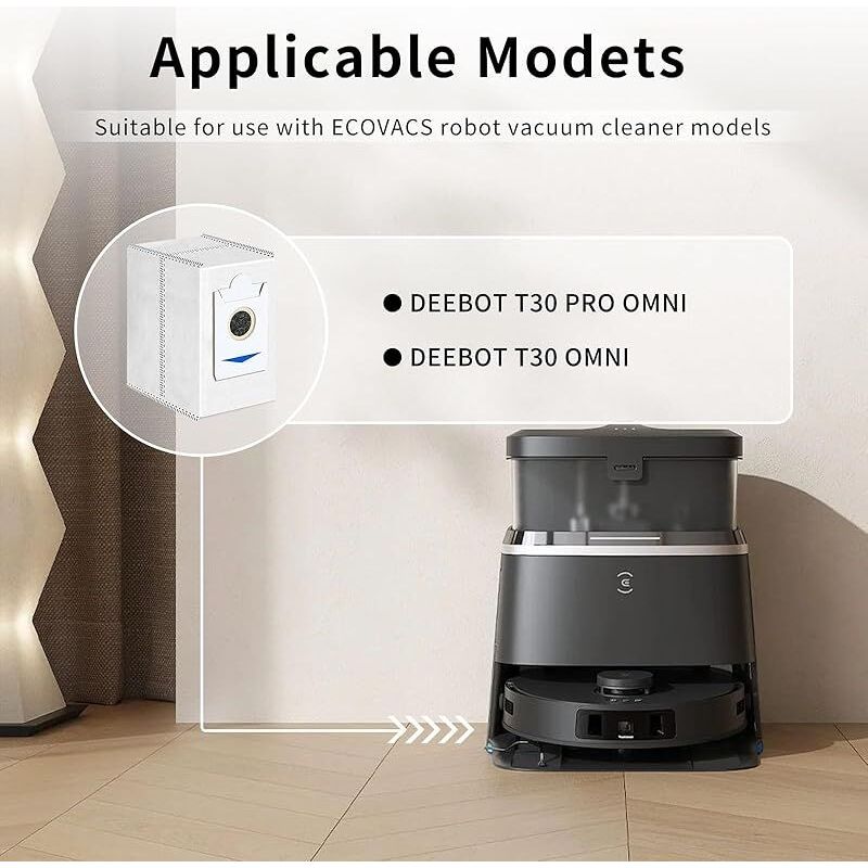 Forehill 6 Beutel Für Ecovacs Deebot T30 Pro Omni, T30 Omni Saugroboter-zubehör, 3,4 L Staubbeutel Mit Großem Fassungsvermögen