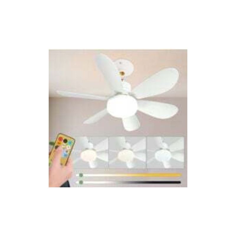 Leiser 52-cm-deckenventilator Mit Licht Und Fernbedienung. 40-w-deckenventilator Mit E27-fassung. Dimmbarer Led-deckenventilator Für Schlaf- Und Wohnzimmer. 3 Geschwindigkeitsstufen. 6 Flügel.