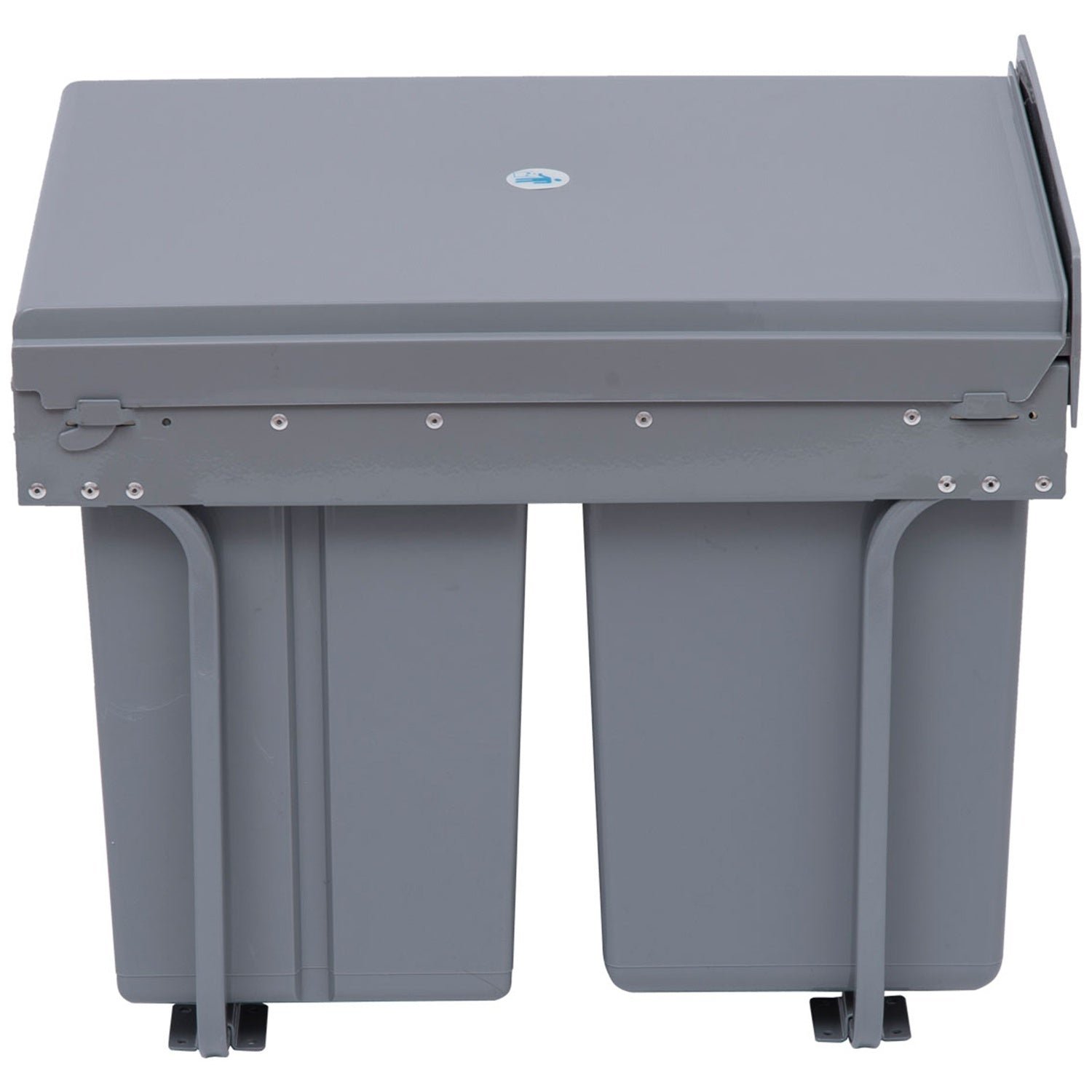 40l Einbaumülleimer Unterschrank Ausziehbarer Müllsammler Mit 3 Herausnehmbar Fächer 1 X 20 & 2 X 10 L, Für Schränke Ab 400 Mm Breite, Für Küche, Grau