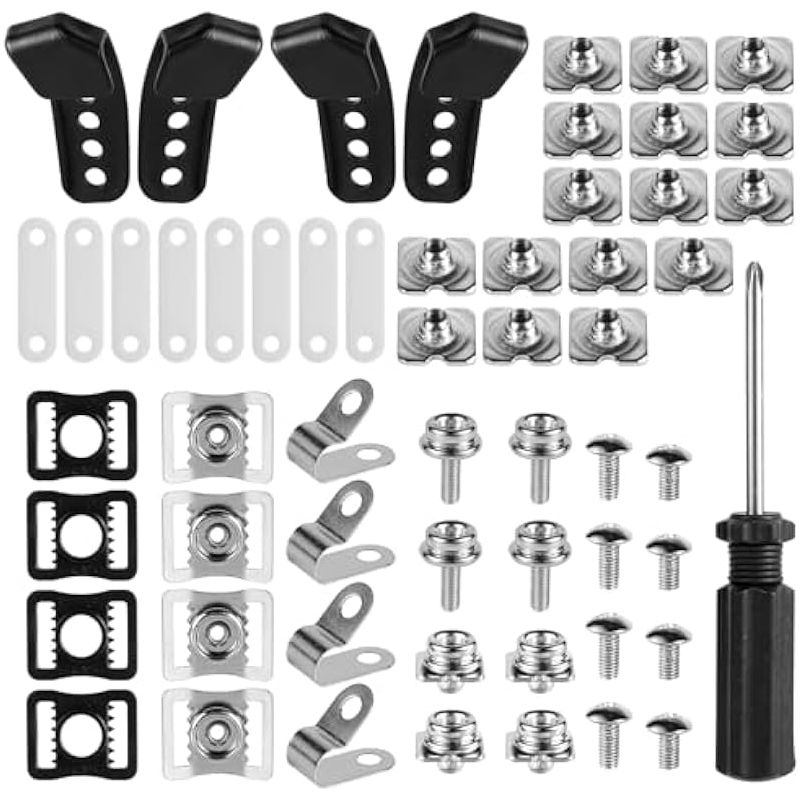 61-teiliges Reparaturset Für Footballhelme, Inklusive Visierclips (r- Und J-form), Kinnriemenadapter, Helmschnalle, Schraubensatz, Dichtung Und Schraubendreher. Ersatzteile Für Hockey, Rugby Usw.