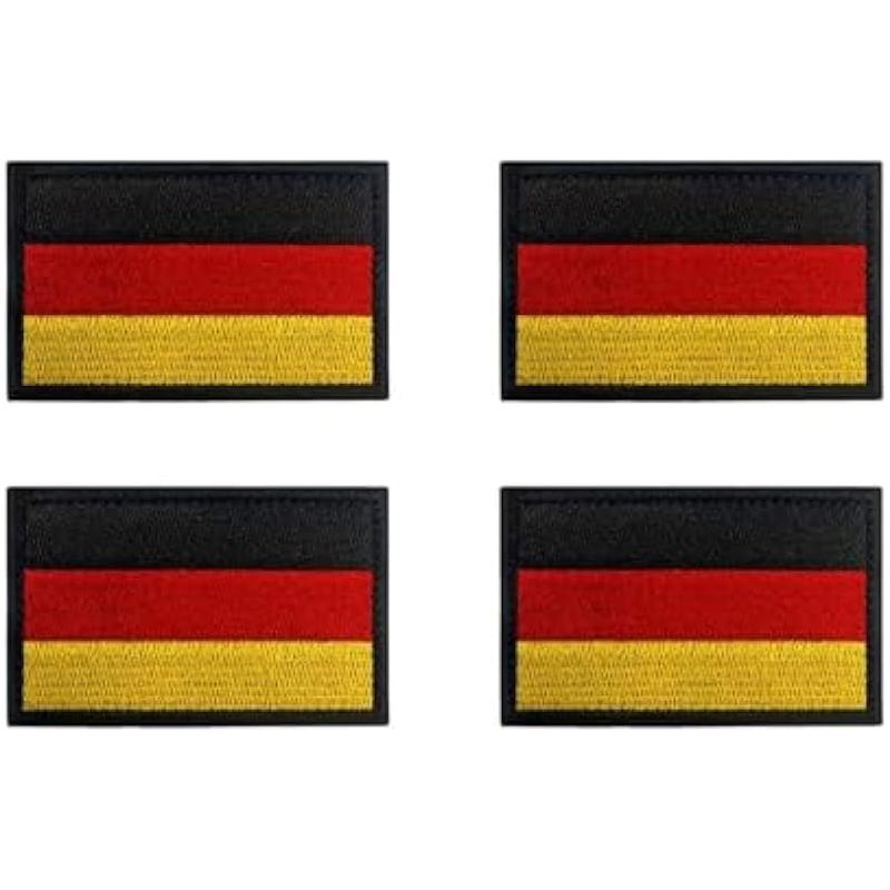 Set Mit 4 Mini-stickaufnähern Mit Klettverschluss – Deutsche Flagge – Für Kleidung, Taschen, Rucksäcke, Uniformen – Hundewesten, Hundegeschirre, Militär, Taktische Einsätze, Outdoor-aktivitäten – Trik