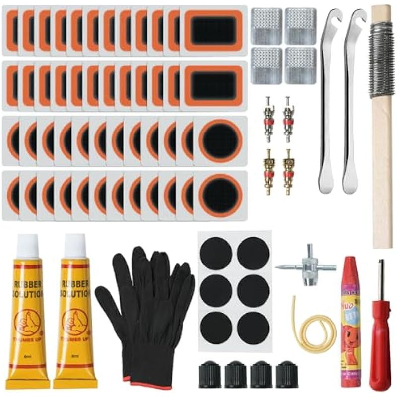 125-teiliges Fahrrad-pannenset, Fahrradreifen-reparaturset Mit 102 Flicken, Notfallset Für Fahrradschläuche, Für Fahrräder, Mountainbikes Und Schlauchboote.