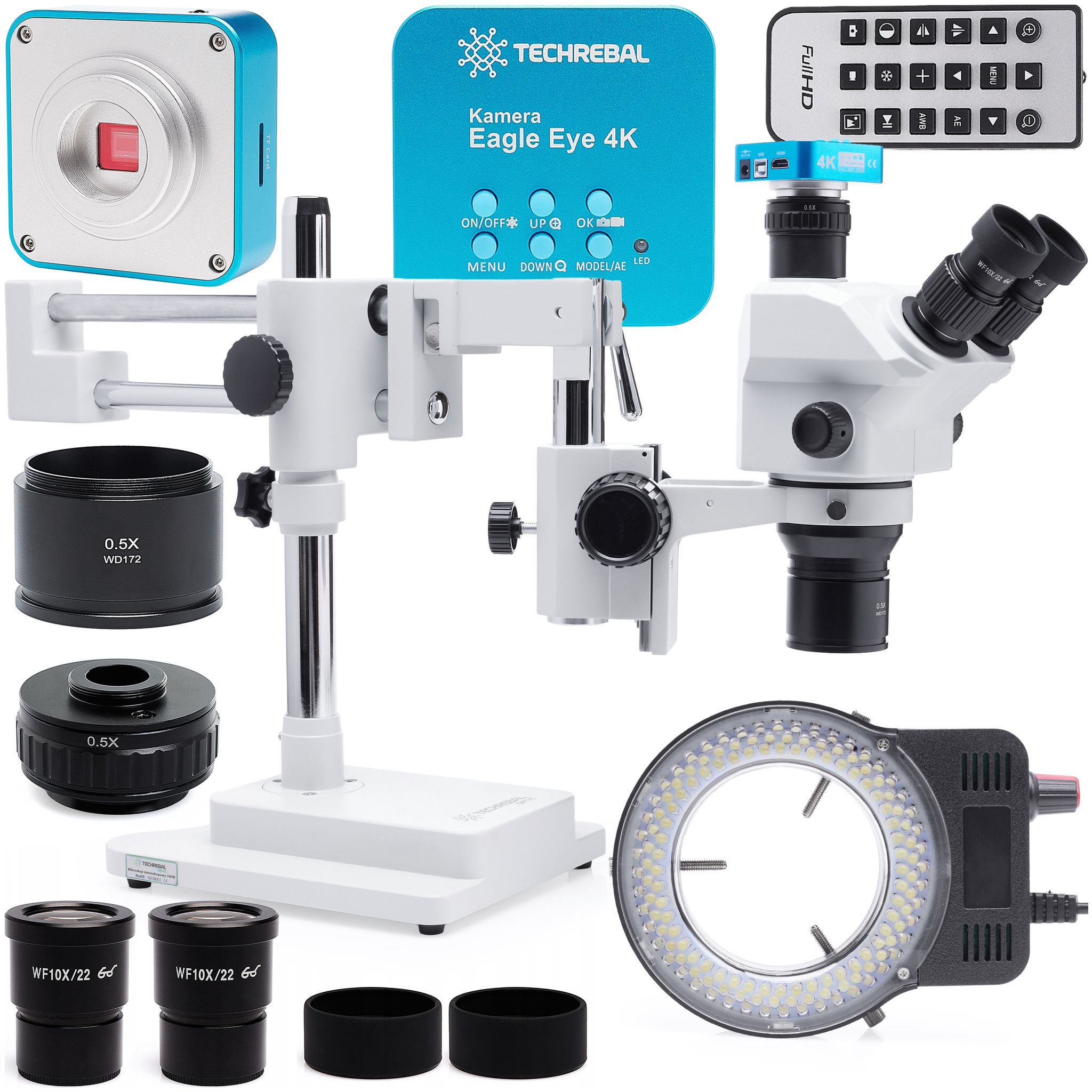10hw Pro Stereomikroskop + 144-fache Led-beleuchtung + Eagle Eye Kamera