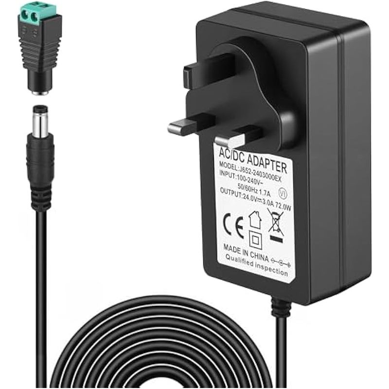 24v 72w 3a Netzteil, Wechselstrom 100-240v Auf Gleichstrom 24v Adapter, Mit Dc-anschluss, Transformator Für Led-streifen, Router, Webcams, Lautsprecher Und Elektronische Geräte