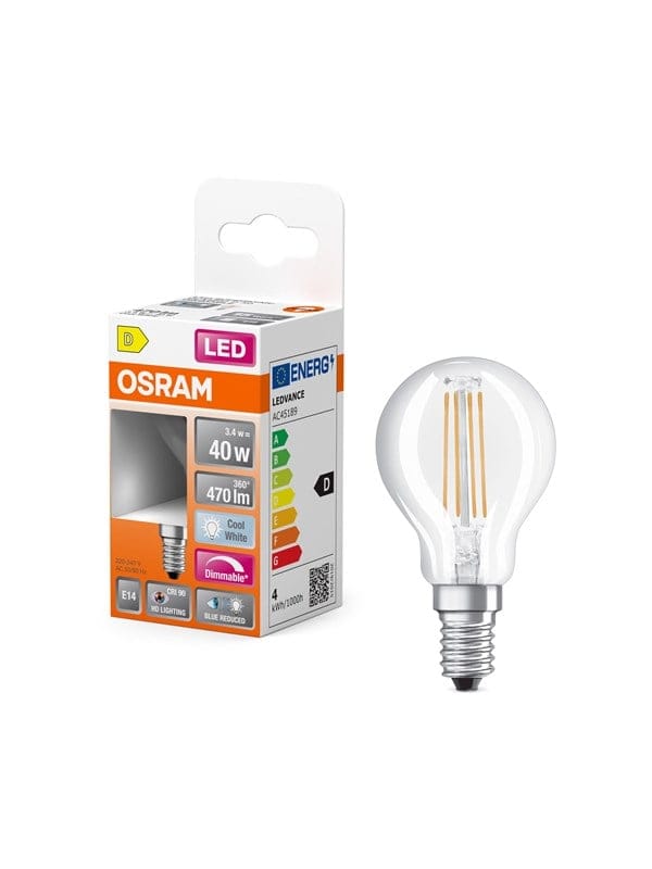 Osram LED-Lampe LED Comfort mini-ball filament 470lm 3.4W/940 (40W) dimmable E14