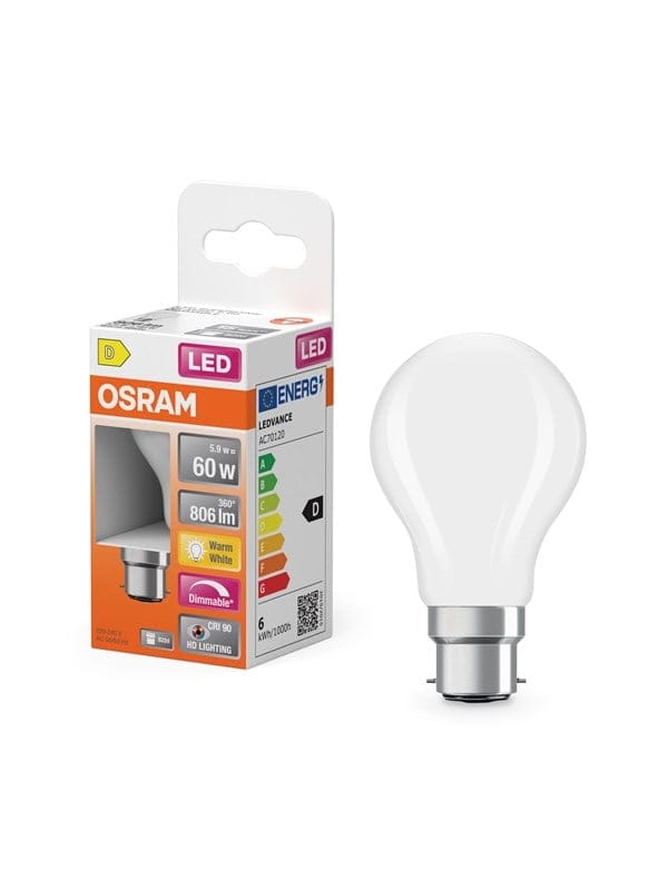 Osram LED-Lampe LED Comfort mini-ball frosted 806lm 5.5W/927 (60W) dimmable B22d