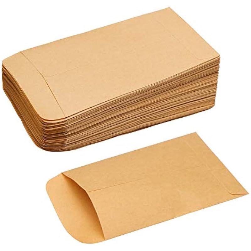 100 Kleine Braune Umschläge, Mini-kraftpapierumschläge Für Samen, Münzen, Gehälter, Hochzeiten, Geburtstage, Muttertag, Grußkarten, Zum Aufbewahren Und Verpacken Kleiner Geldscheine, Perlen (6x10 Cm)
