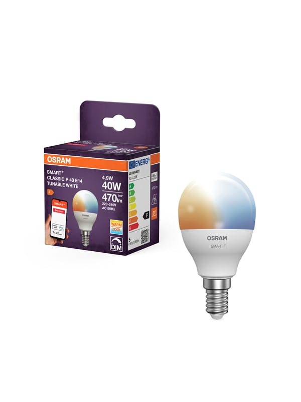Osram SMART+ mini-ball 470lm 4.9W/827-865 (40W) frosted E14 Zigbee