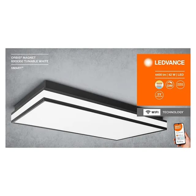 Osram SMART+ Orbis Magnet 4200lm 42W/827-865 600x300mm black WiFi