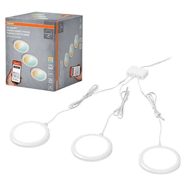 Osram SMART+ Undercabinet rund 210lm 6.5W/827-865 83mm 3 pack WiFi