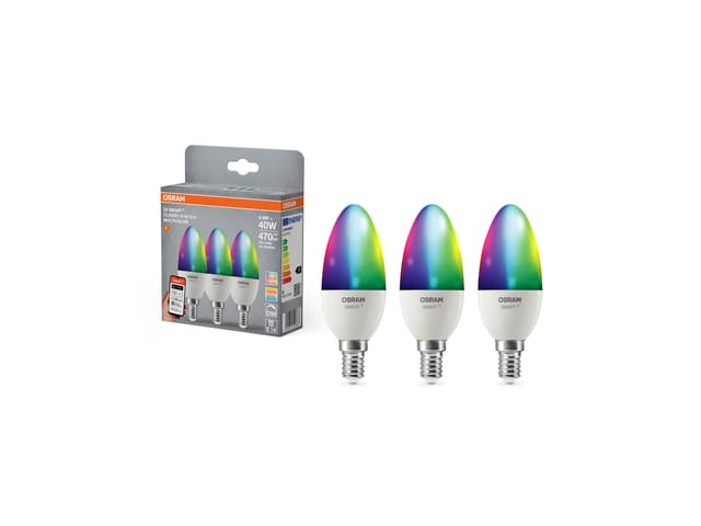 Osram SMART+ frosted candle 470lm 4.9W/RGBW frosted E14 3-pack