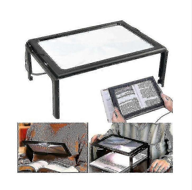 Leselupe, Optische Vergrößerungsglas Für Ganze Seiten, Faltbar, Mit Led-beleuchtung