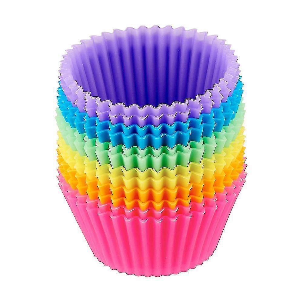 Wiederverwendbare Silikon-backförmchen, Muffinförmchen – 12er-pack, Mehrfarbig