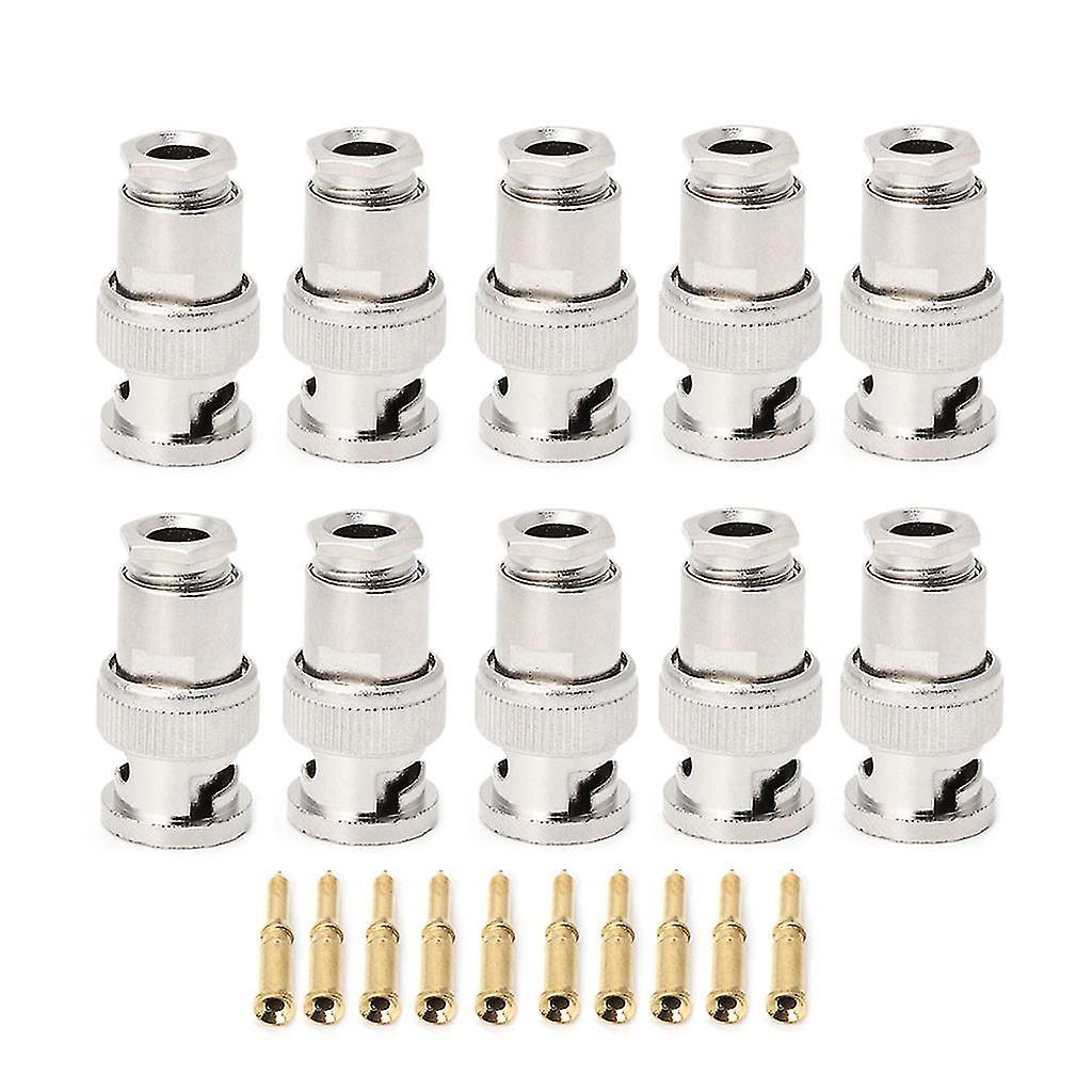10 Stück Rg58 Bnc-stecker Für Cctv-sicherheitskoaxialkupplung Video-bnc-anschluss