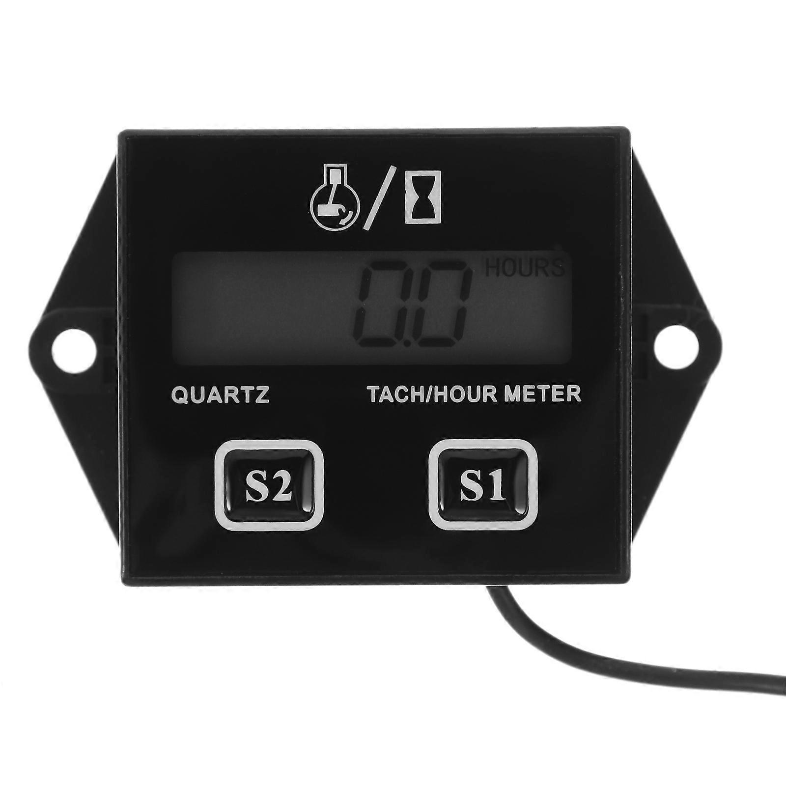 Satz Kettensägen-drehzahlmesser Mit Digitaler Anzeige, Pulsmesser, Motorrad-pulsmesser-7.40x4.60x2.00cm-black