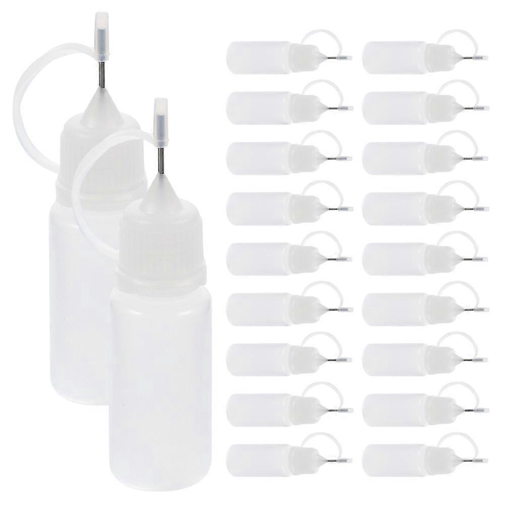 20 Stück Klebstoffapplikatorflaschen Zum Selbermachen, Klebstoffflaschen Mit Nadelspitze-8.00x2.10x2.10cm-white