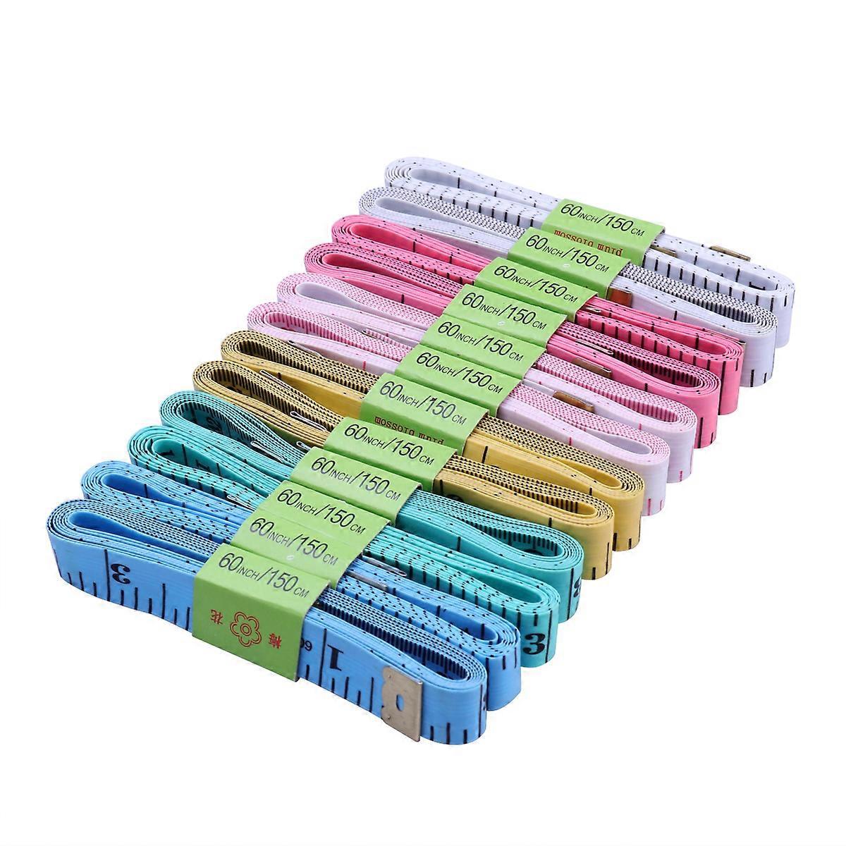 12 Stück 1,5 M Flexible Maßbänder, Nähmaßbänder Für Schneiderei Und Bastelarbeiten-150.00x1.20x0.10cm
