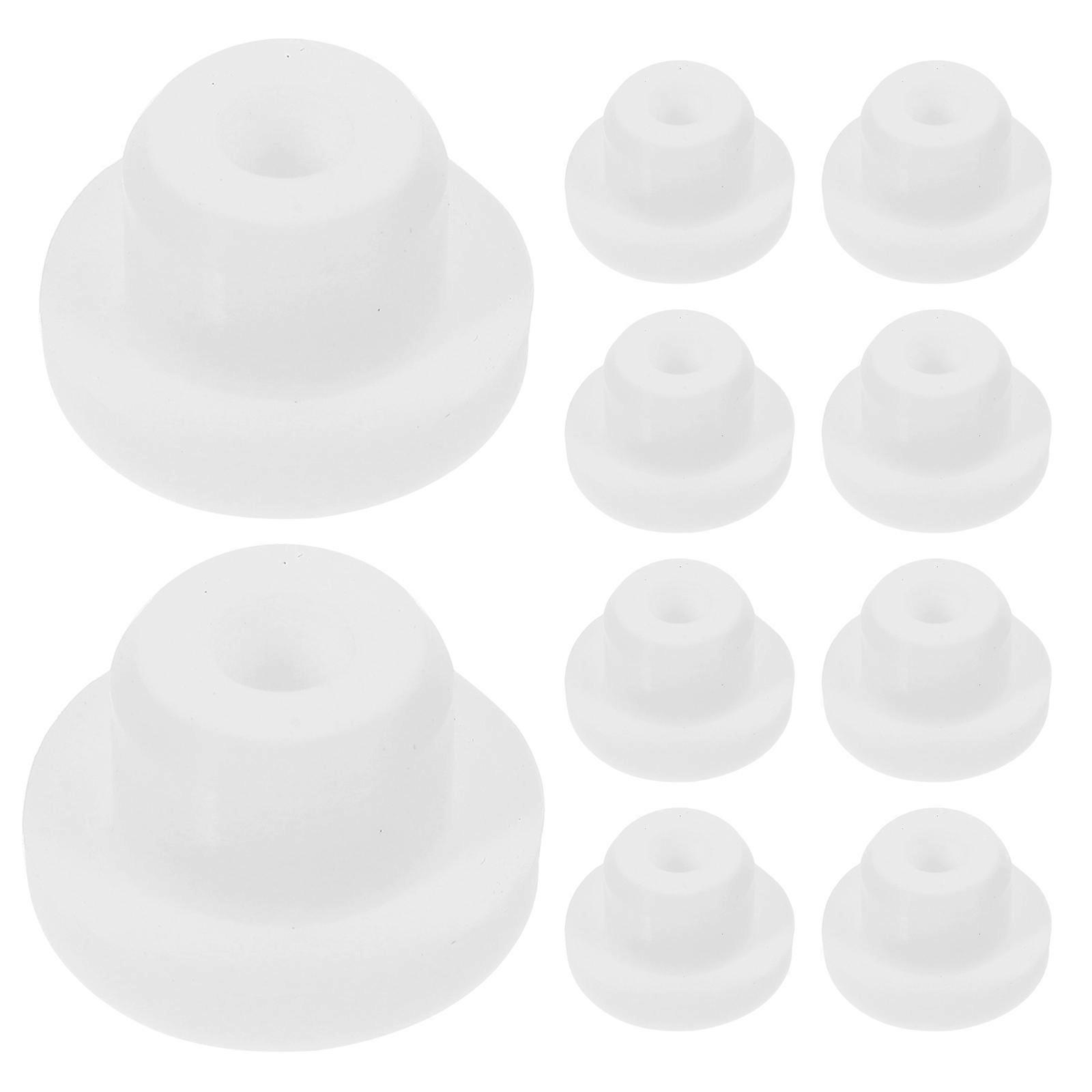 10 Stück Silikon-dichtungsstopfen Für Flaschen Und Rohre, Runde Endkappen-2.30x2.30x1.40cm-white